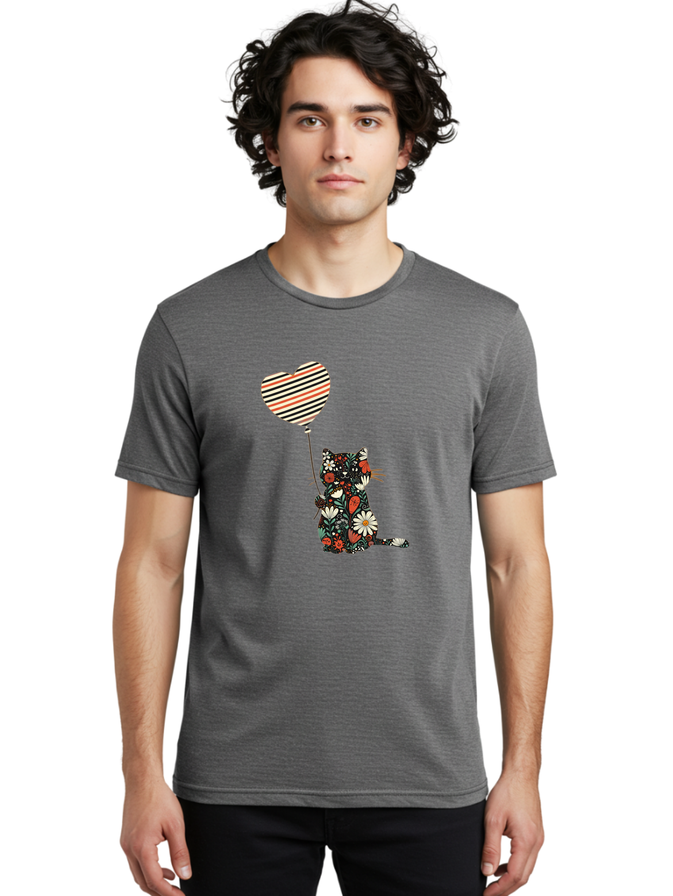 Floral-Cat-Heart-Balloon Men'S Graphic Tee, 100% Cotton, Comfortable Casual Summer Wear, Machine Washable, Vintage Camera, Old Camera, Antique Camera, Black Camera, Classic Photography, Photography Equipment, Nostalgic Device, Film Camera, Bah997 30