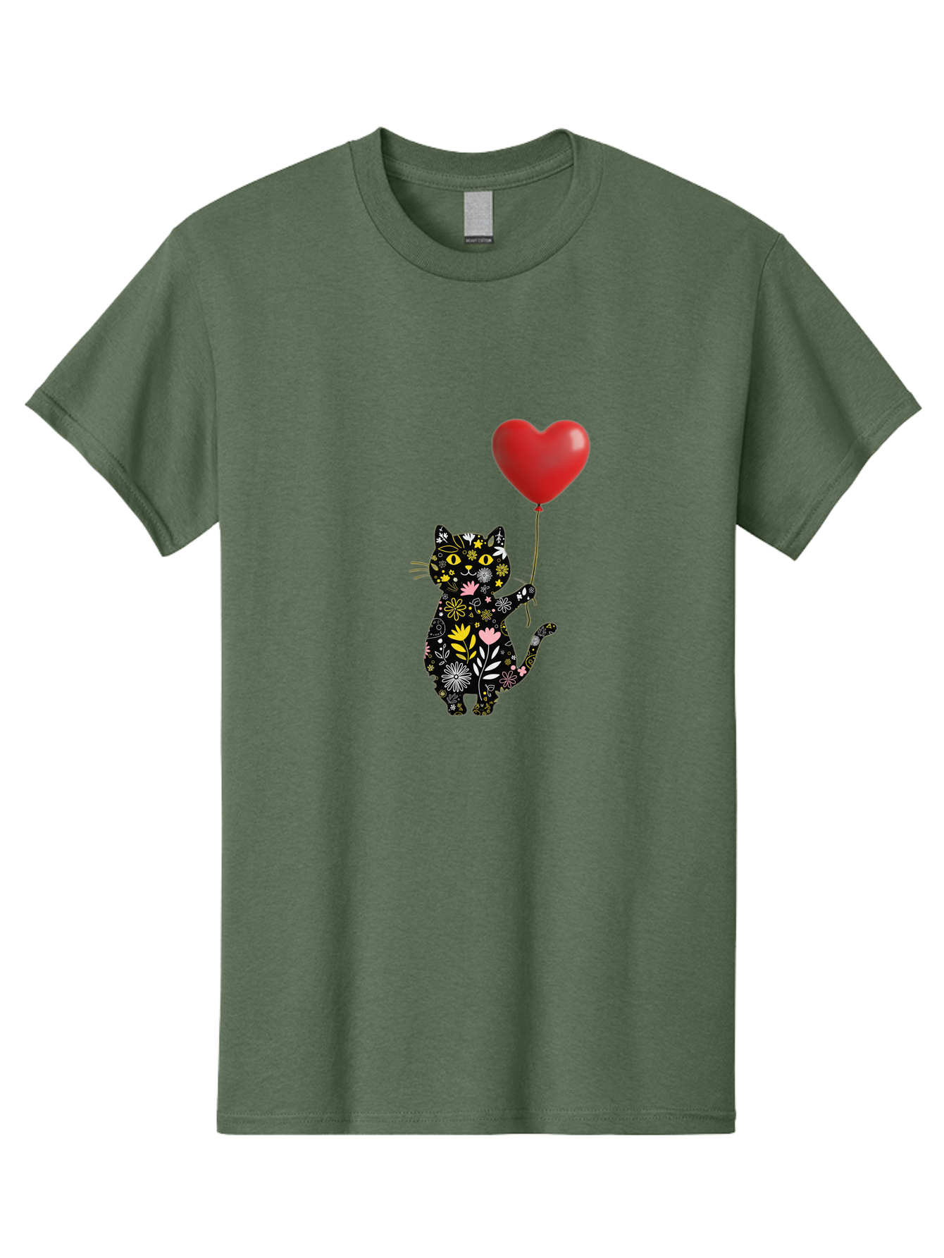 Floral-Cat-With-Heart-Balloon Men'S Graphic Tee, 100% Cotton, Comfortable Casual Summer Wear, Machine Washable, Vintage Camera, Old Camera, Antique Camera, Black Camera, Classic Photography, Photography Equipment, Nostalgic Device, Bah998 12