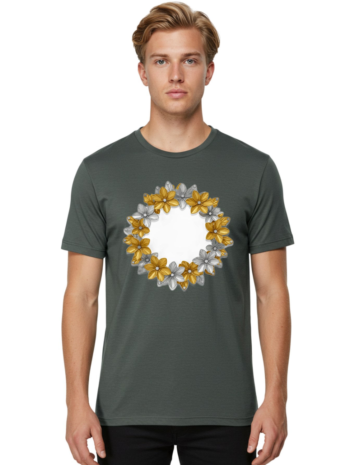 Gold-Silver-Flowers Men'S Graphic Tee, 100% Cotton, Comfortable Casual Summer Wear, Machine Washable, Vintage Camera, Old Camera, Antique Camera, Black Camera, Classic Photography, Photography Equipment, Nostalgic Device, Film Camera, Bai057 29