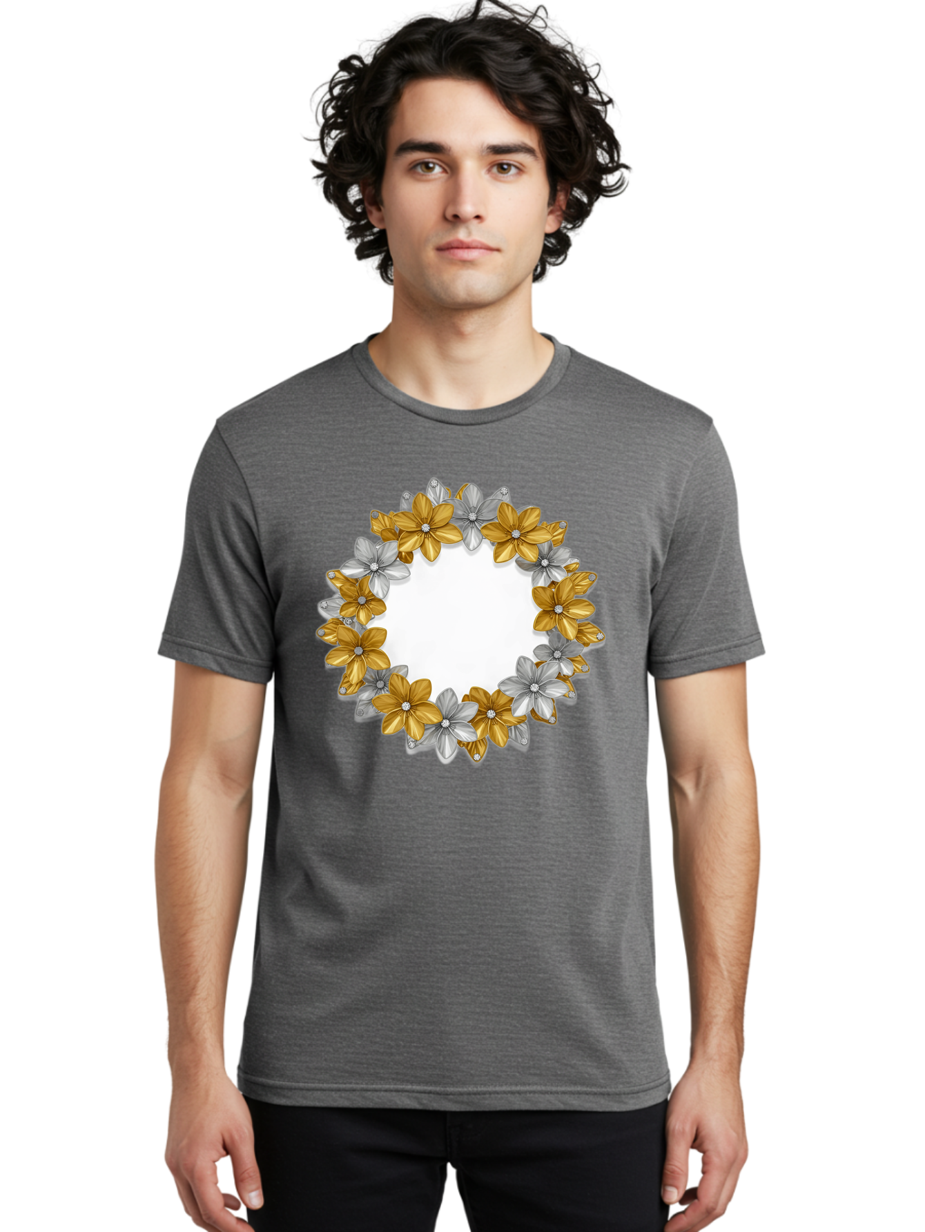 Gold-Silver-Flowers Men'S Graphic Tee, 100% Cotton, Comfortable Casual Summer Wear, Machine Washable, Vintage Camera, Old Camera, Antique Camera, Black Camera, Classic Photography, Photography Equipment, Nostalgic Device, Film Camera, Bai057 19