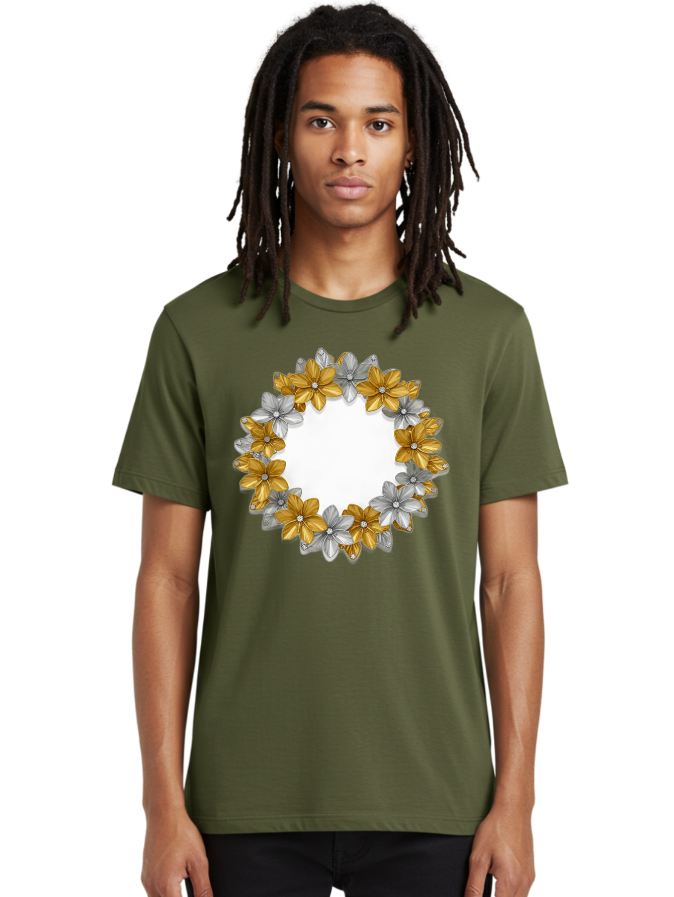 Gold-Silver-Flowers Men'S Graphic Tee, 100% Cotton, Comfortable Casual Summer Wear, Machine Washable, Vintage Camera, Old Camera, Antique Camera, Black Camera, Classic Photography, Photography Equipment, Nostalgic Device, Film Camera, Bai057 25
