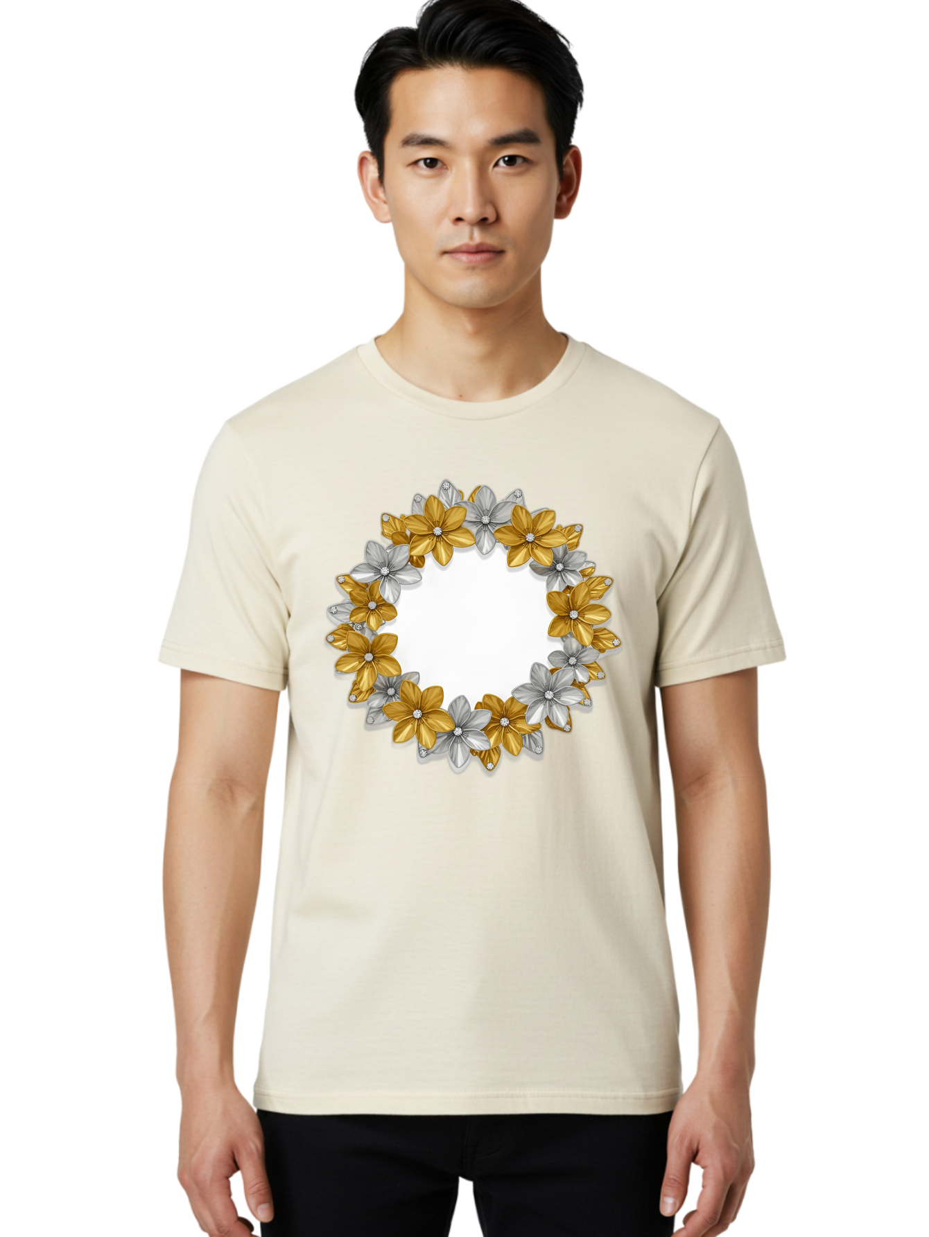 Gold-Silver-Flowers Men'S Graphic Tee, 100% Cotton, Comfortable Casual Summer Wear, Machine Washable, Vintage Camera, Old Camera, Antique Camera, Black Camera, Classic Photography, Photography Equipment, Nostalgic Device, Film Camera, Bai057 22