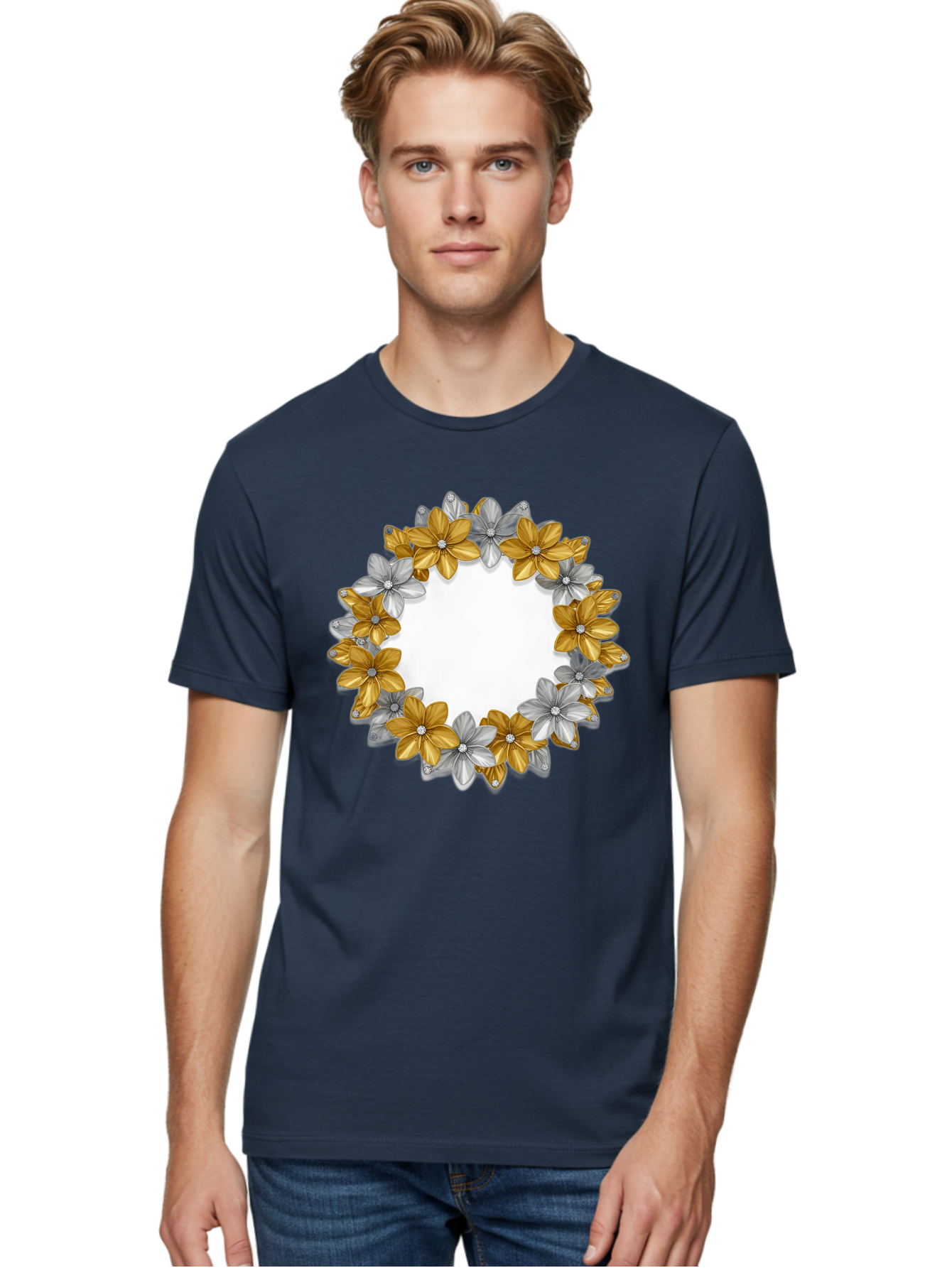 Gold-Silver-Flowers Men'S Graphic Tee, 100% Cotton, Comfortable Casual Summer Wear, Machine Washable, Vintage Camera, Old Camera, Antique Camera, Black Camera, Classic Photography, Photography Equipment, Nostalgic Device, Film Camera, Bai057 18