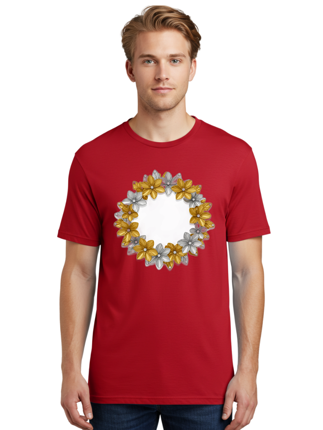 Gold-Silver-Flowers Men'S Graphic Tee, 100% Cotton, Comfortable Casual Summer Wear, Machine Washable, Vintage Camera, Old Camera, Antique Camera, Black Camera, Classic Photography, Photography Equipment, Nostalgic Device, Film Camera, Bai057 17