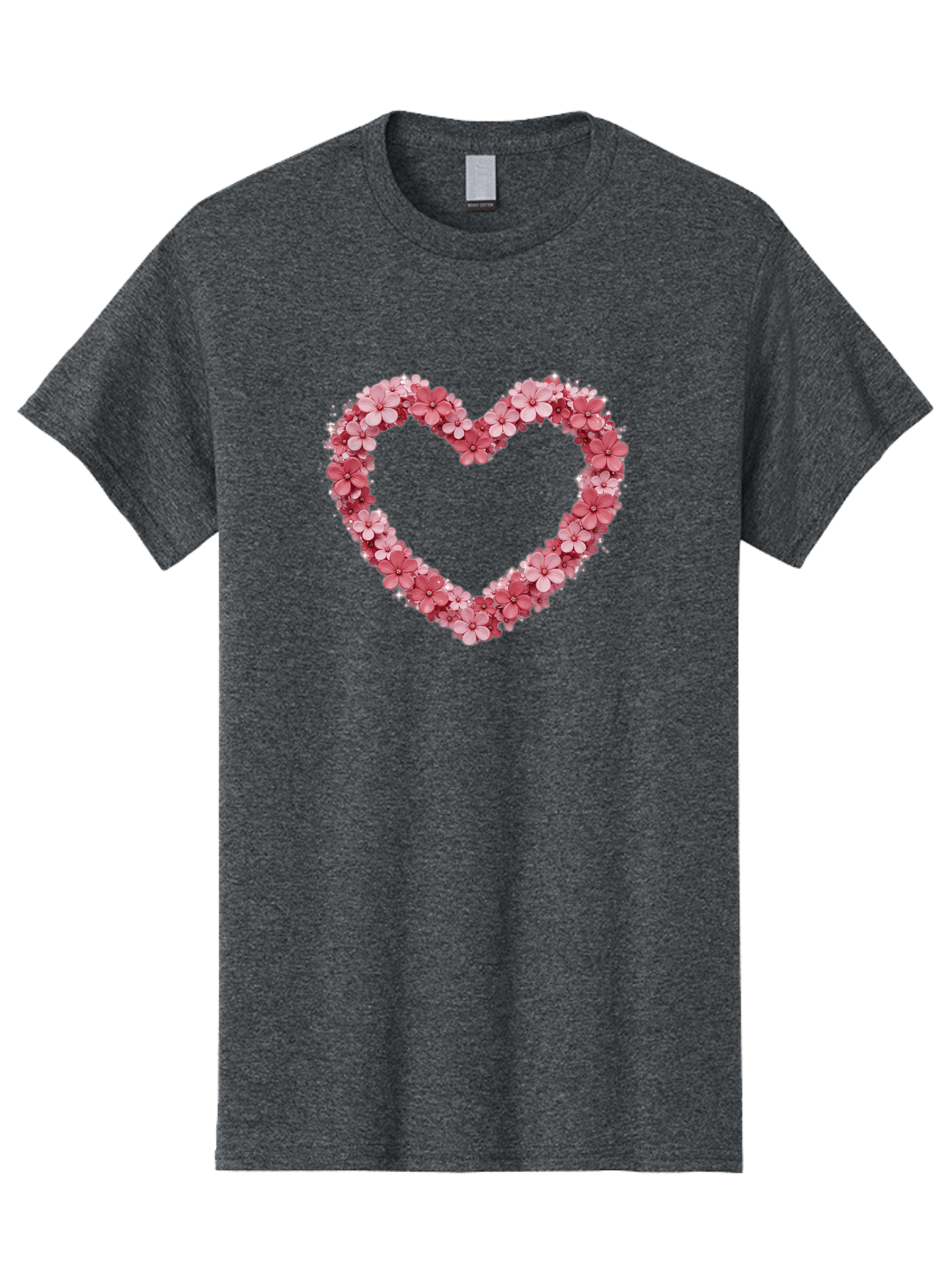Heart-Shape-With-Pink-Flowers Men'S Graphic Tee, 100% Cotton, Comfortable Casual Summer Wear, Machine Washable, Vintage Camera, Old Camera, Antique Camera, Black Camera, Classic Photography, Photography Equipment, Nostalgic Device, Bai069 4