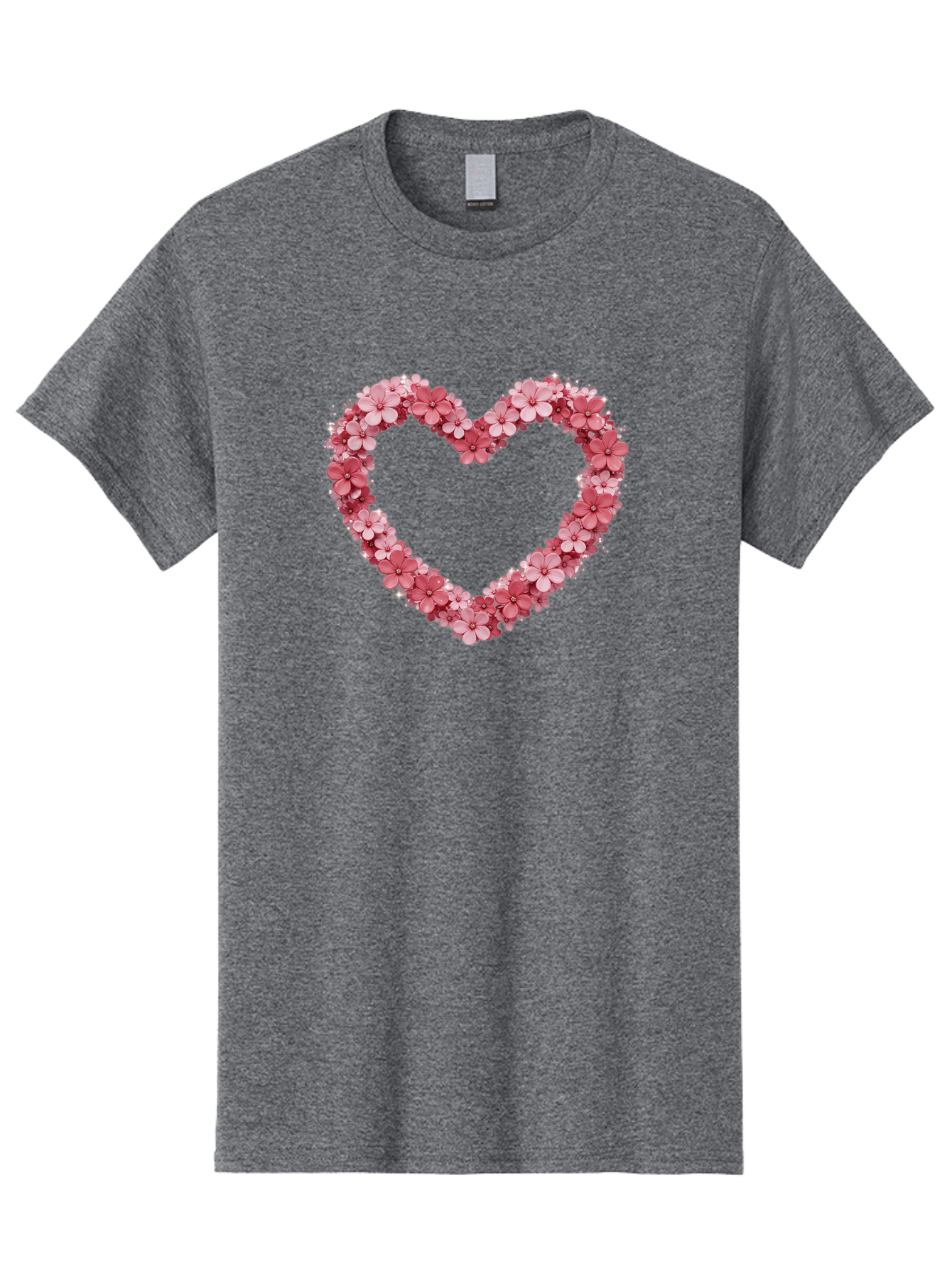 Heart-Shape-With-Pink-Flowers Men'S Graphic Tee, 100% Cotton, Comfortable Casual Summer Wear, Machine Washable, Vintage Camera, Old Camera, Antique Camera, Black Camera, Classic Photography, Photography Equipment, Nostalgic Device, Bai069 1