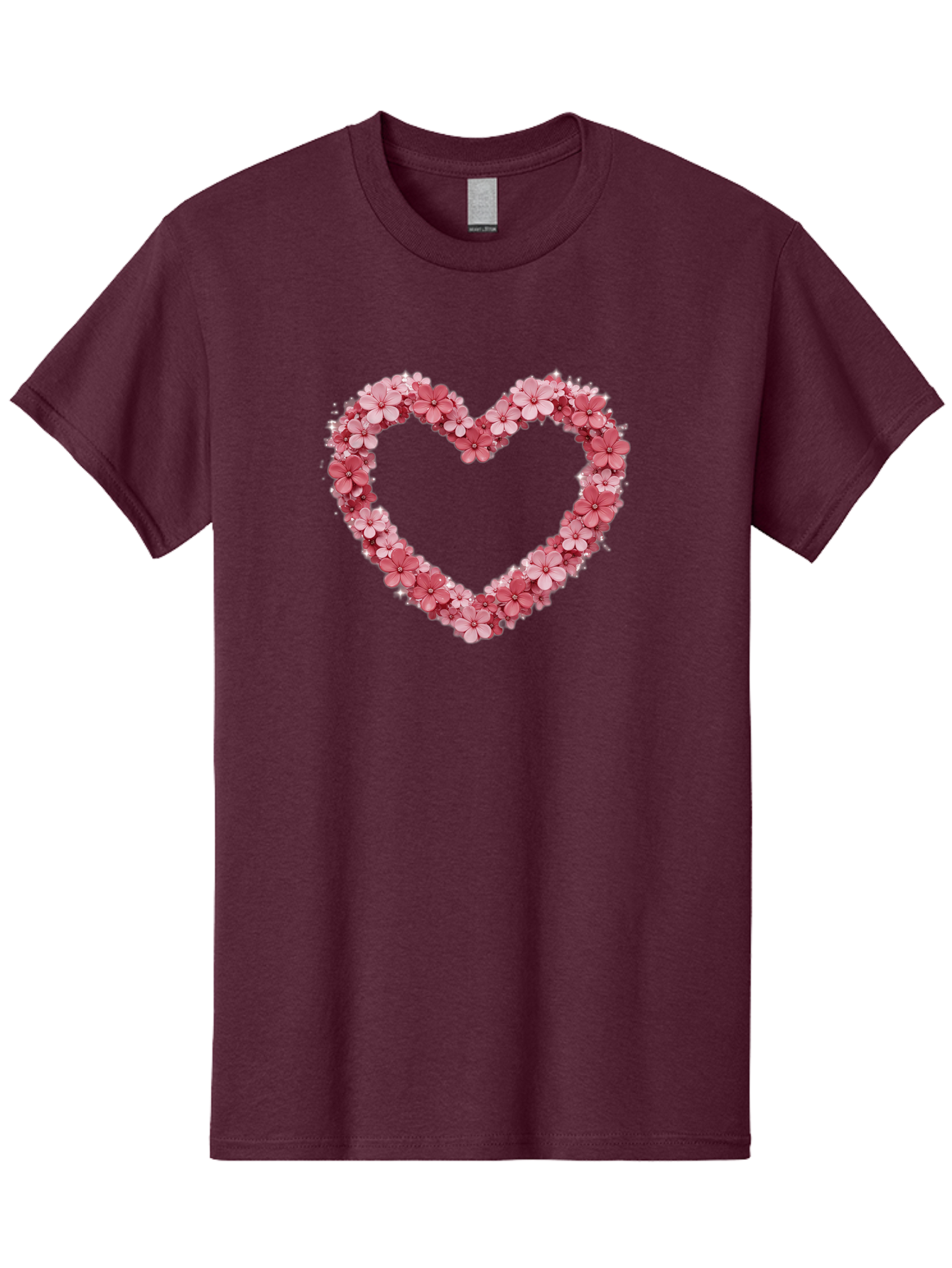 Heart-Shape-With-Pink-Flowers Men'S Graphic Tee, 100% Cotton, Comfortable Casual Summer Wear, Machine Washable, Vintage Camera, Old Camera, Antique Camera, Black Camera, Classic Photography, Photography Equipment, Nostalgic Device, Bai069 6