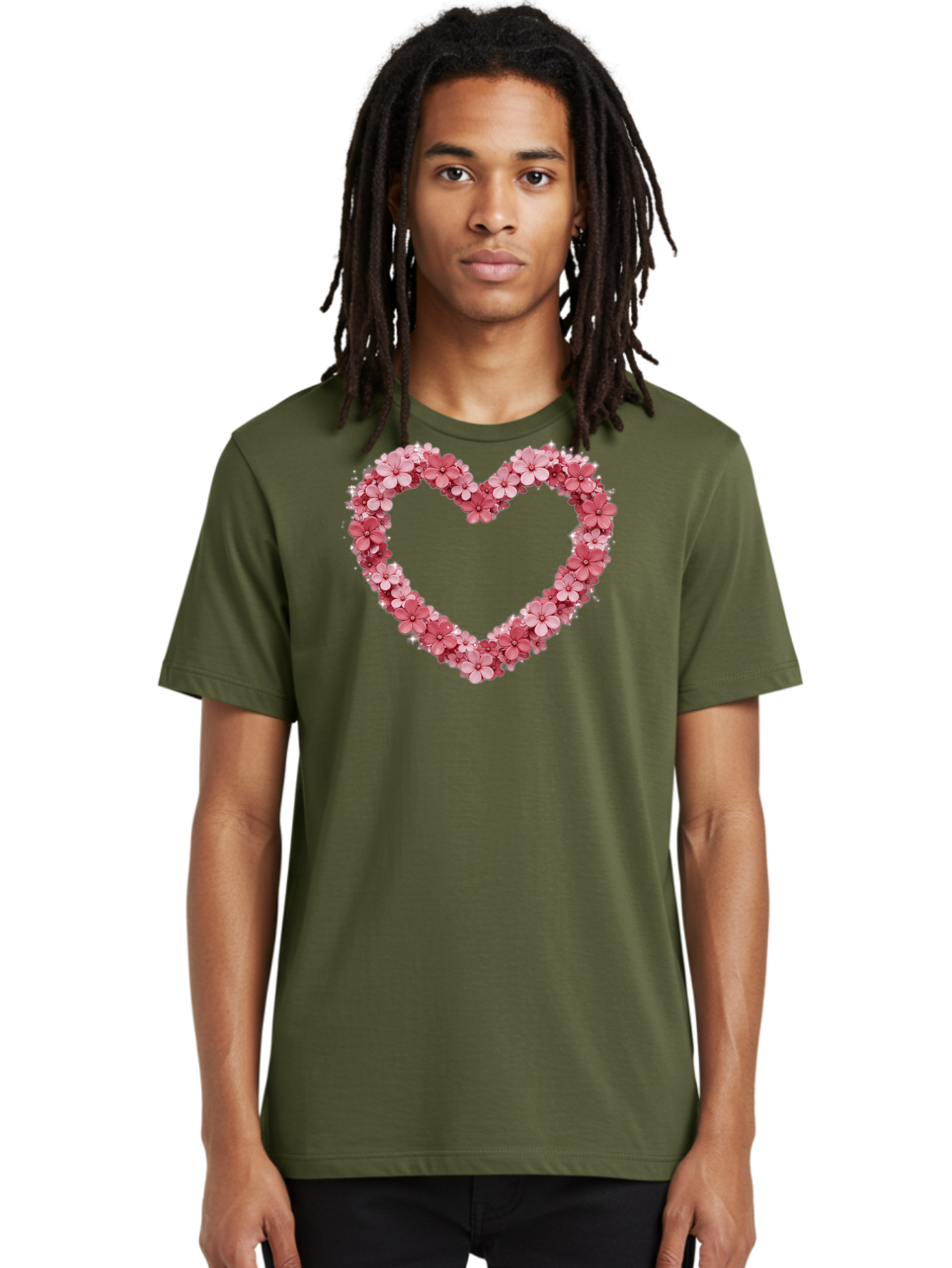 Heart-Shape-With-Pink-Flowers Men'S Graphic Tee, 100% Cotton, Comfortable Casual Summer Wear, Machine Washable, Vintage Camera, Old Camera, Antique Camera, Black Camera, Classic Photography, Photography Equipment, Nostalgic Device, Bai069 28