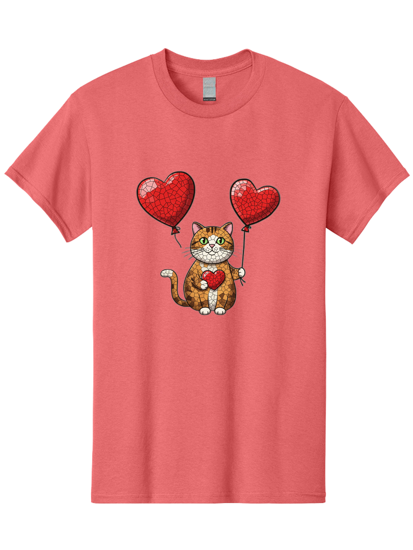 Mosaic-Cat-With-Heart-Balloons Men'S Graphic Tee, 100% Cotton, Comfortable Casual Summer Wear, Machine Washable, Vintage Camera, Old Camera, Antique Camera, Black Camera, Classic Photography, Photography Equipment, Nostalgic Device, Bai165 2