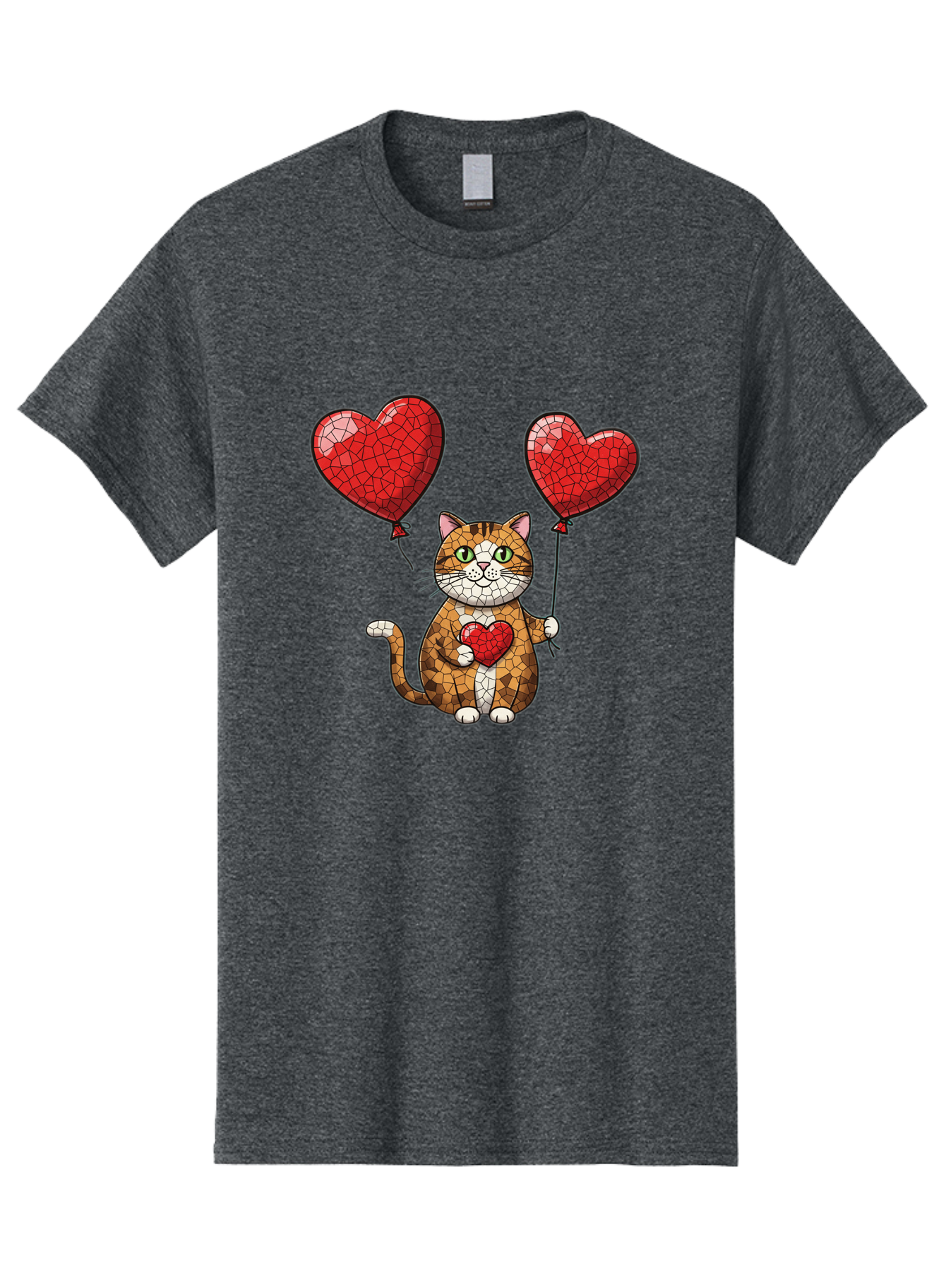 Mosaic-Cat-With-Heart-Balloons Men'S Graphic Tee, 100% Cotton, Comfortable Casual Summer Wear, Machine Washable, Vintage Camera, Old Camera, Antique Camera, Black Camera, Classic Photography, Photography Equipment, Nostalgic Device, Bai165 4