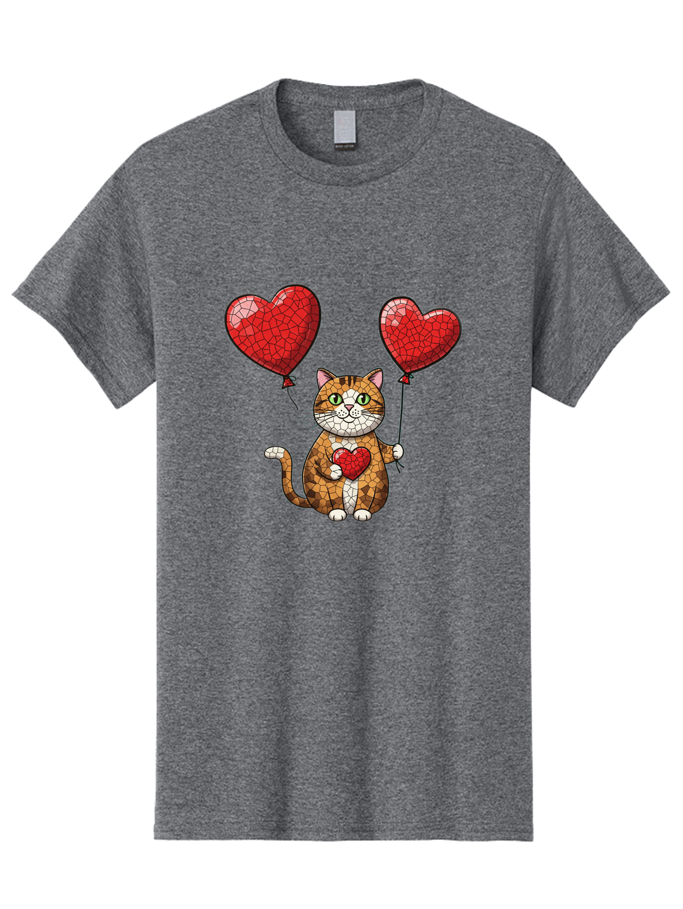 Mosaic-Cat-With-Heart-Balloons Men'S Graphic Tee, 100% Cotton, Comfortable Casual Summer Wear, Machine Washable, Vintage Camera, Old Camera, Antique Camera, Black Camera, Classic Photography, Photography Equipment, Nostalgic Device, Bai165 7