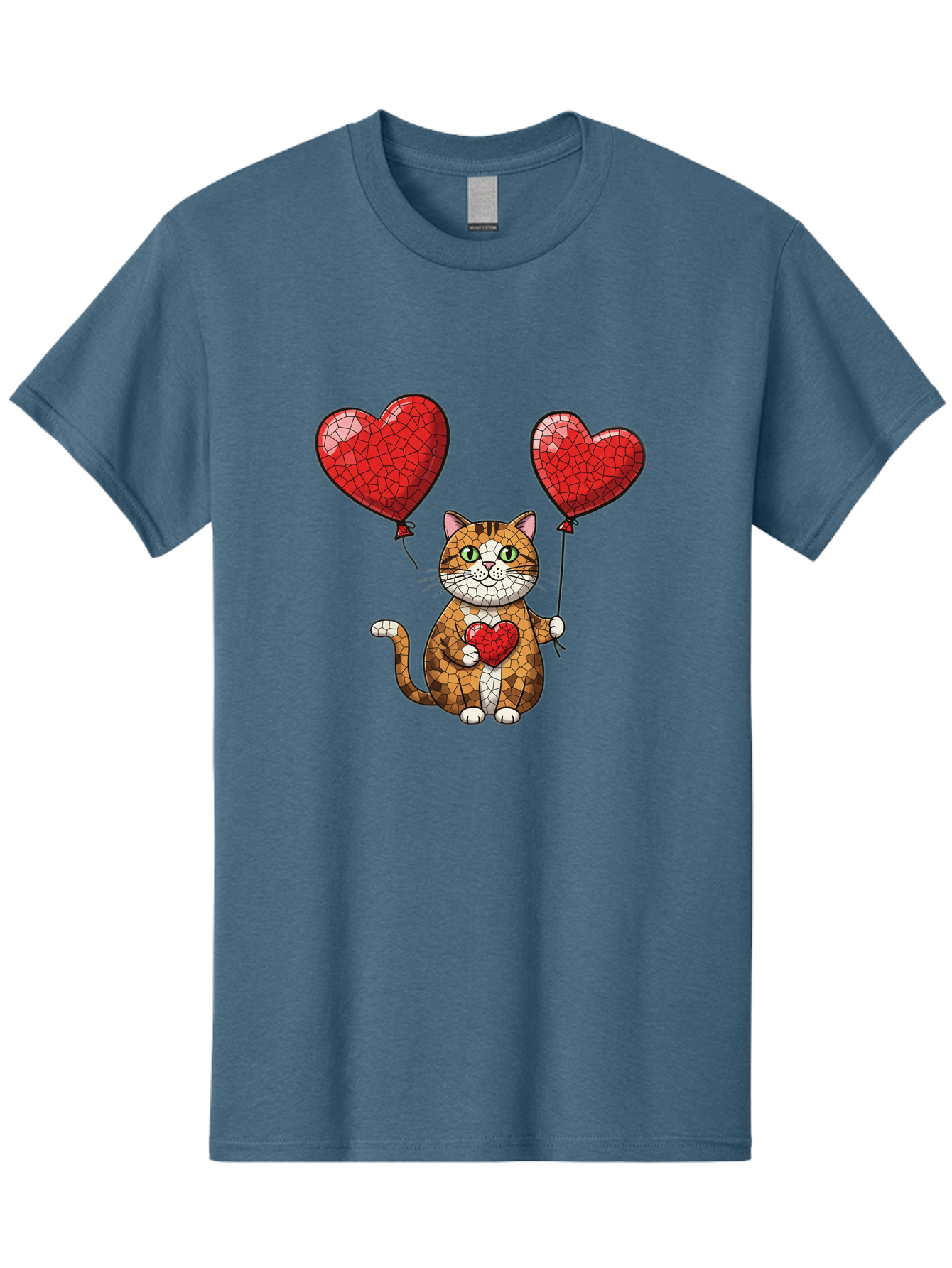 Mosaic-Cat-With-Heart-Balloons Men'S Graphic Tee, 100% Cotton, Comfortable Casual Summer Wear, Machine Washable, Vintage Camera, Old Camera, Antique Camera, Black Camera, Classic Photography, Photography Equipment, Nostalgic Device, Bai165 10