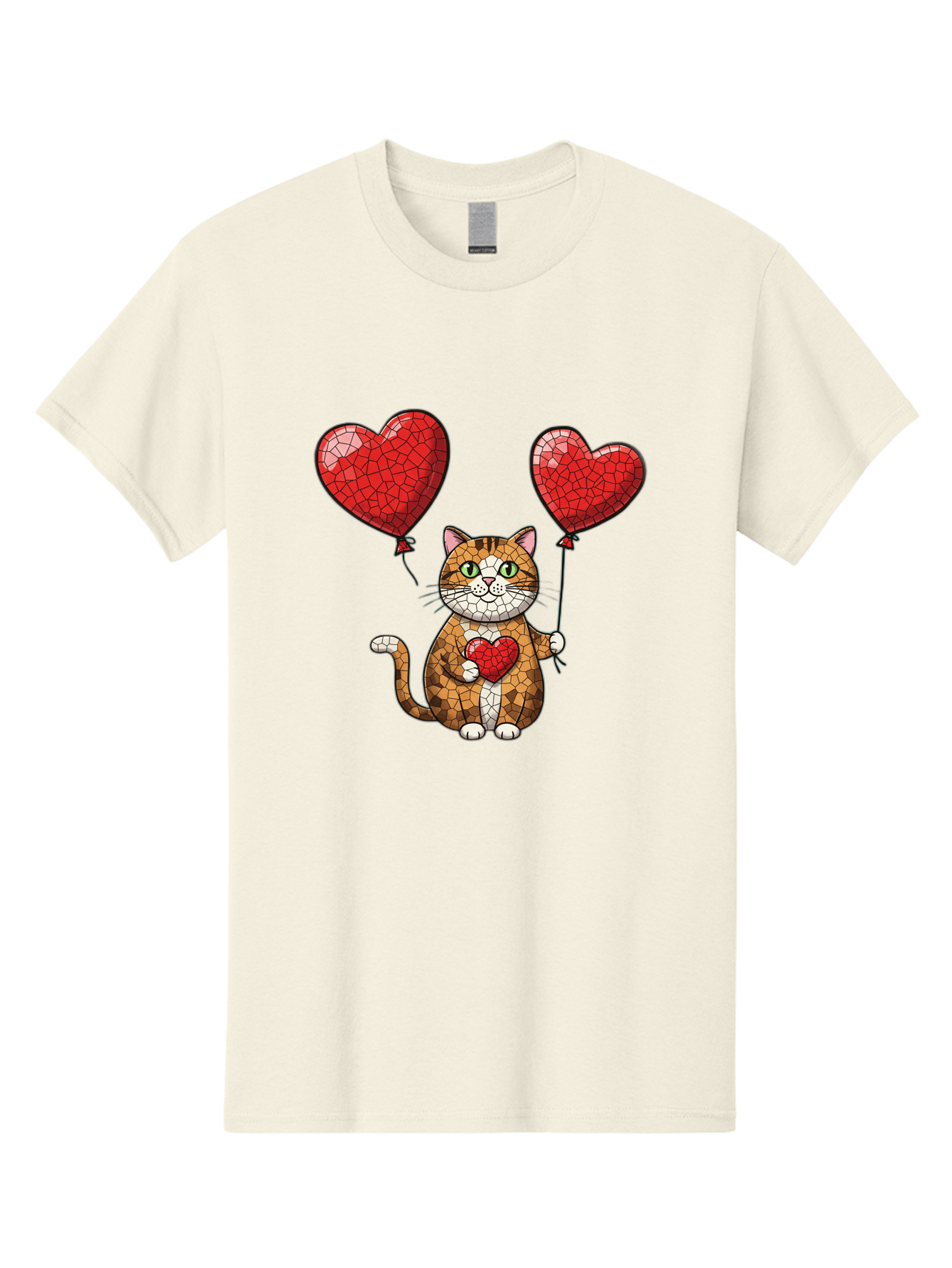 Mosaic-Cat-With-Heart-Balloons Men'S Graphic Tee, 100% Cotton, Comfortable Casual Summer Wear, Machine Washable, Vintage Camera, Old Camera, Antique Camera, Black Camera, Classic Photography, Photography Equipment, Nostalgic Device, Bai165 12