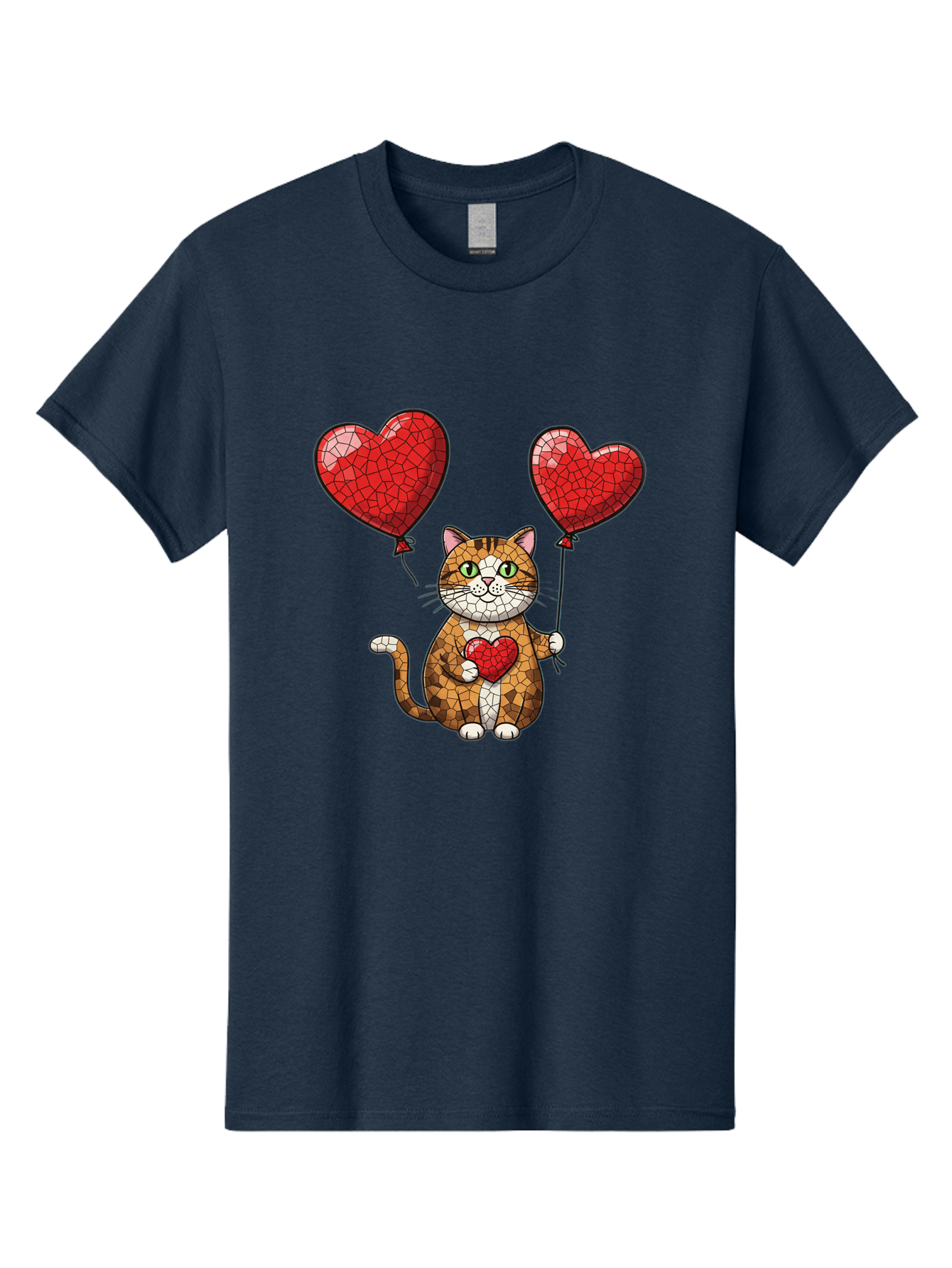 Mosaic-Cat-With-Heart-Balloons Men'S Graphic Tee, 100% Cotton, Comfortable Casual Summer Wear, Machine Washable, Vintage Camera, Old Camera, Antique Camera, Black Camera, Classic Photography, Photography Equipment, Nostalgic Device, Bai165 14