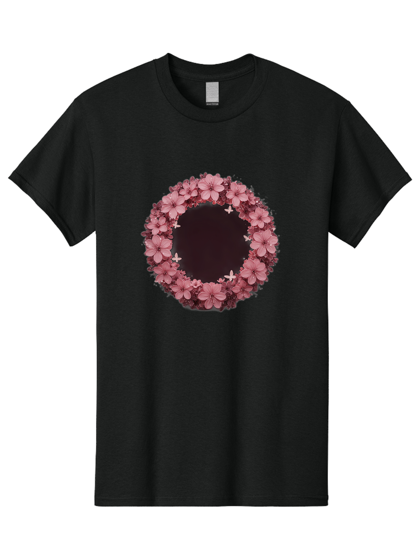 Pink-Flowers-Wreath Men'S Graphic Tee, 100% Cotton, Comfortable Casual Summer Wear, Machine Washable, Vintage Camera, Old Camera, Antique Camera, Black Camera, Classic Photography, Photography Equipment, Nostalgic Device, Film Camera, Bai224 10