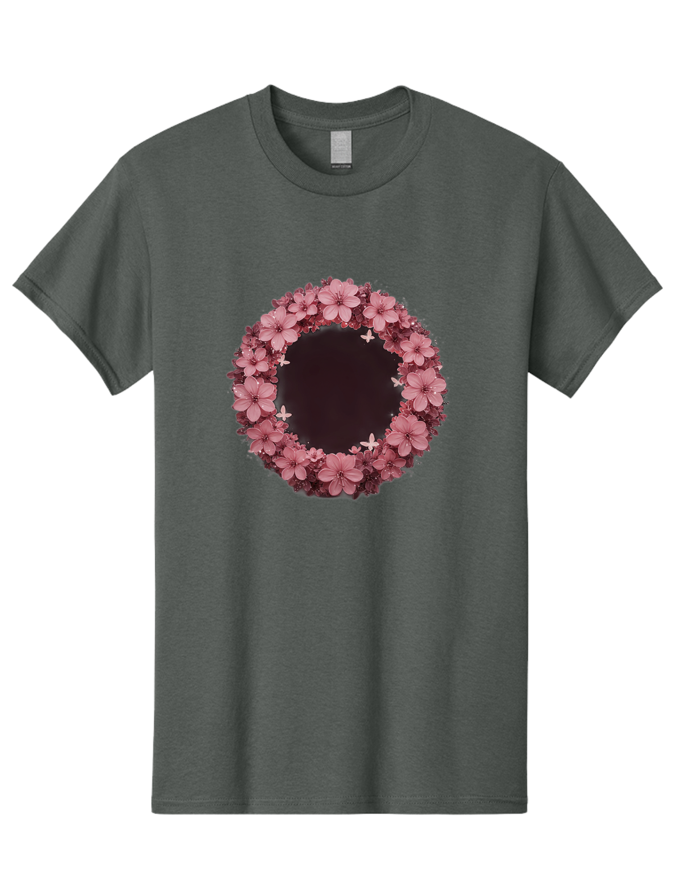 Pink-Flowers-Wreath Men'S Graphic Tee, 100% Cotton, Comfortable Casual Summer Wear, Machine Washable, Vintage Camera, Old Camera, Antique Camera, Black Camera, Classic Photography, Photography Equipment, Nostalgic Device, Film Camera, Bai224 1