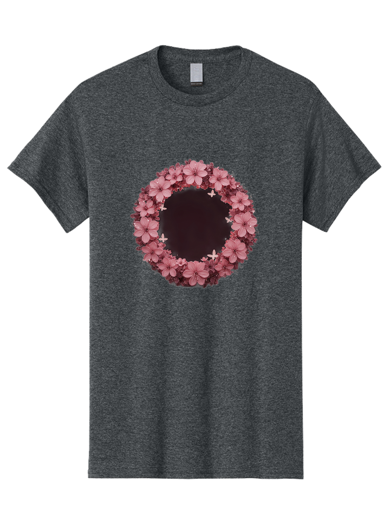 Pink-Flowers-Wreath Men'S Graphic Tee, 100% Cotton, Comfortable Casual Summer Wear, Machine Washable, Vintage Camera, Old Camera, Antique Camera, Black Camera, Classic Photography, Photography Equipment, Nostalgic Device, Film Camera, Bai224 12