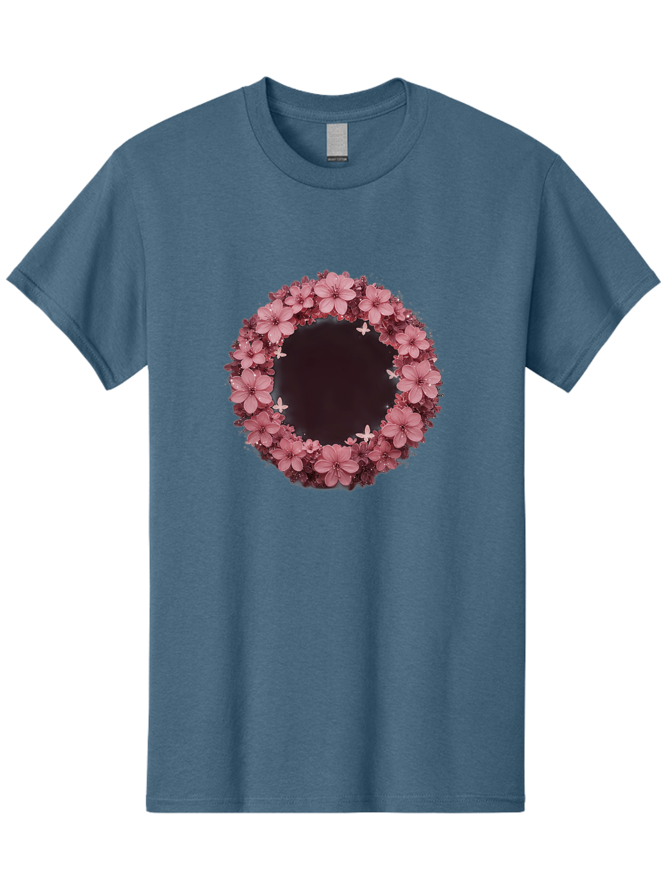 Pink-Flowers-Wreath Men'S Graphic Tee, 100% Cotton, Comfortable Casual Summer Wear, Machine Washable, Vintage Camera, Old Camera, Antique Camera, Black Camera, Classic Photography, Photography Equipment, Nostalgic Device, Film Camera, Bai224 7