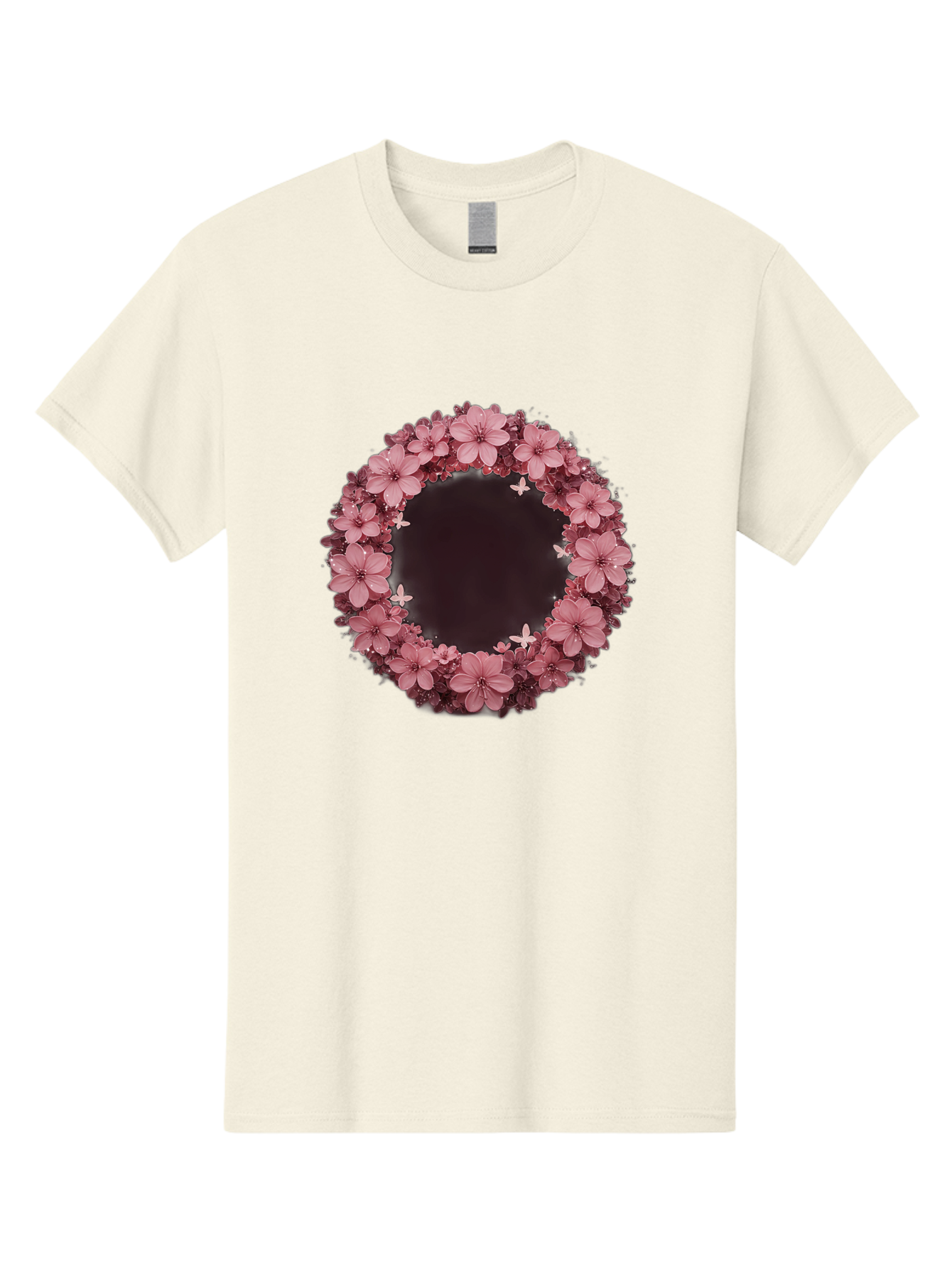 Pink-Flowers-Wreath Men'S Graphic Tee, 100% Cotton, Comfortable Casual Summer Wear, Machine Washable, Vintage Camera, Old Camera, Antique Camera, Black Camera, Classic Photography, Photography Equipment, Nostalgic Device, Film Camera, Bai224 6