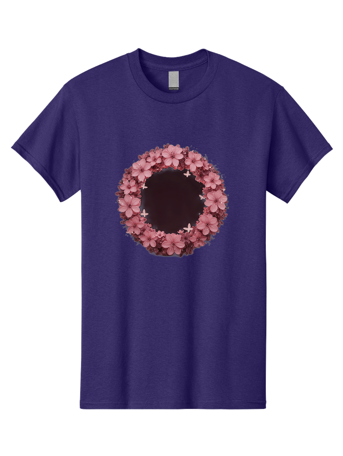 Pink-Flowers-Wreath Men'S Graphic Tee, 100% Cotton, Comfortable Casual Summer Wear, Machine Washable, Vintage Camera, Old Camera, Antique Camera, Black Camera, Classic Photography, Photography Equipment, Nostalgic Device, Film Camera, Bai224 2
