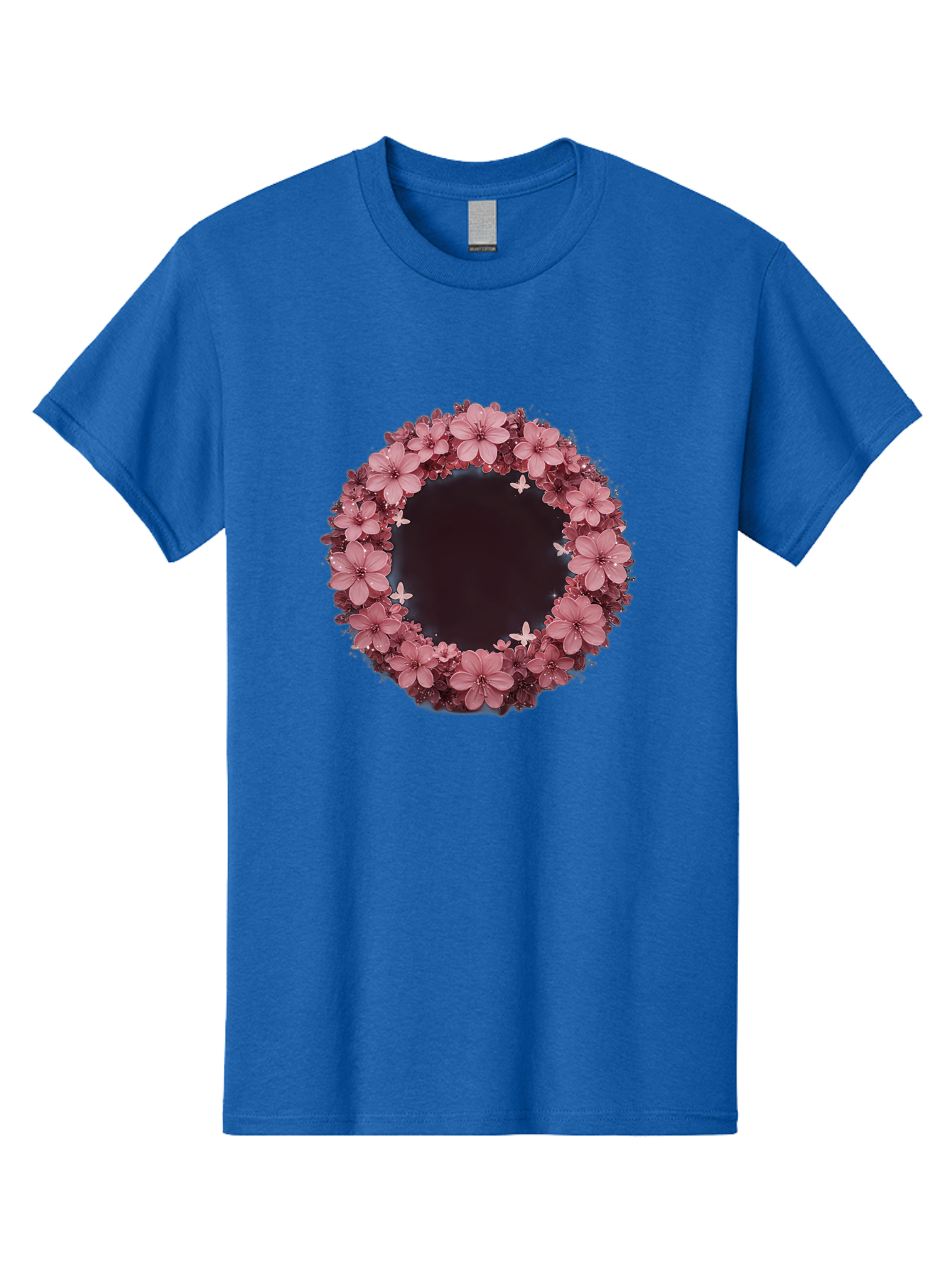 Pink-Flowers-Wreath Men'S Graphic Tee, 100% Cotton, Comfortable Casual Summer Wear, Machine Washable, Vintage Camera, Old Camera, Antique Camera, Black Camera, Classic Photography, Photography Equipment, Nostalgic Device, Film Camera, Bai224 3