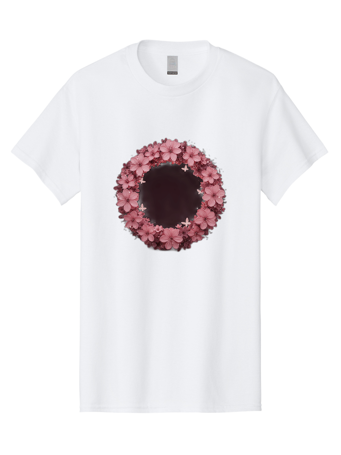 Pink-Flowers-Wreath Men'S Graphic Tee, 100% Cotton, Comfortable Casual Summer Wear, Machine Washable, Vintage Camera, Old Camera, Antique Camera, Black Camera, Classic Photography, Photography Equipment, Nostalgic Device, Film Camera, Bai224 4