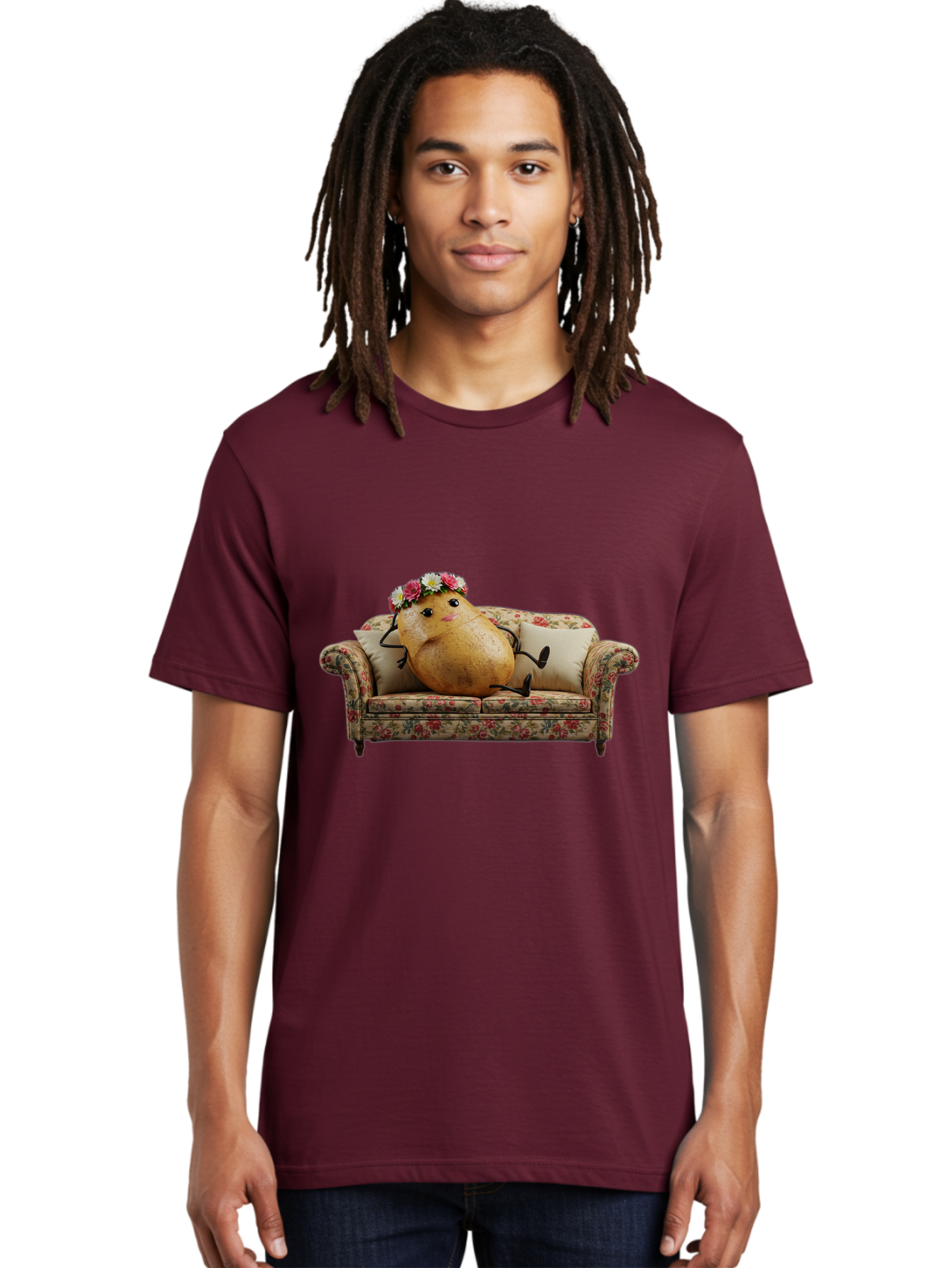 Potato-With-Flowers-On-Sofa Men'S Graphic Tee, 100% Cotton, Comfortable Casual Summer Wear, Machine Washable, Vintage Camera, Old Camera, Antique Camera, Black Camera, Classic Photography, Photography Equipment, Nostalgic Device, Film Camera, Bai253 20