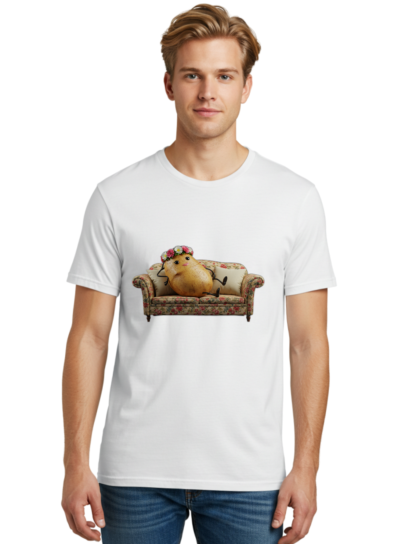 Potato-With-Flowers-On-Sofa Men'S Graphic Tee, 100% Cotton, Comfortable Casual Summer Wear, Machine Washable, Vintage Camera, Old Camera, Antique Camera, Black Camera, Classic Photography, Photography Equipment, Nostalgic Device, Film Camera, Bai253 17