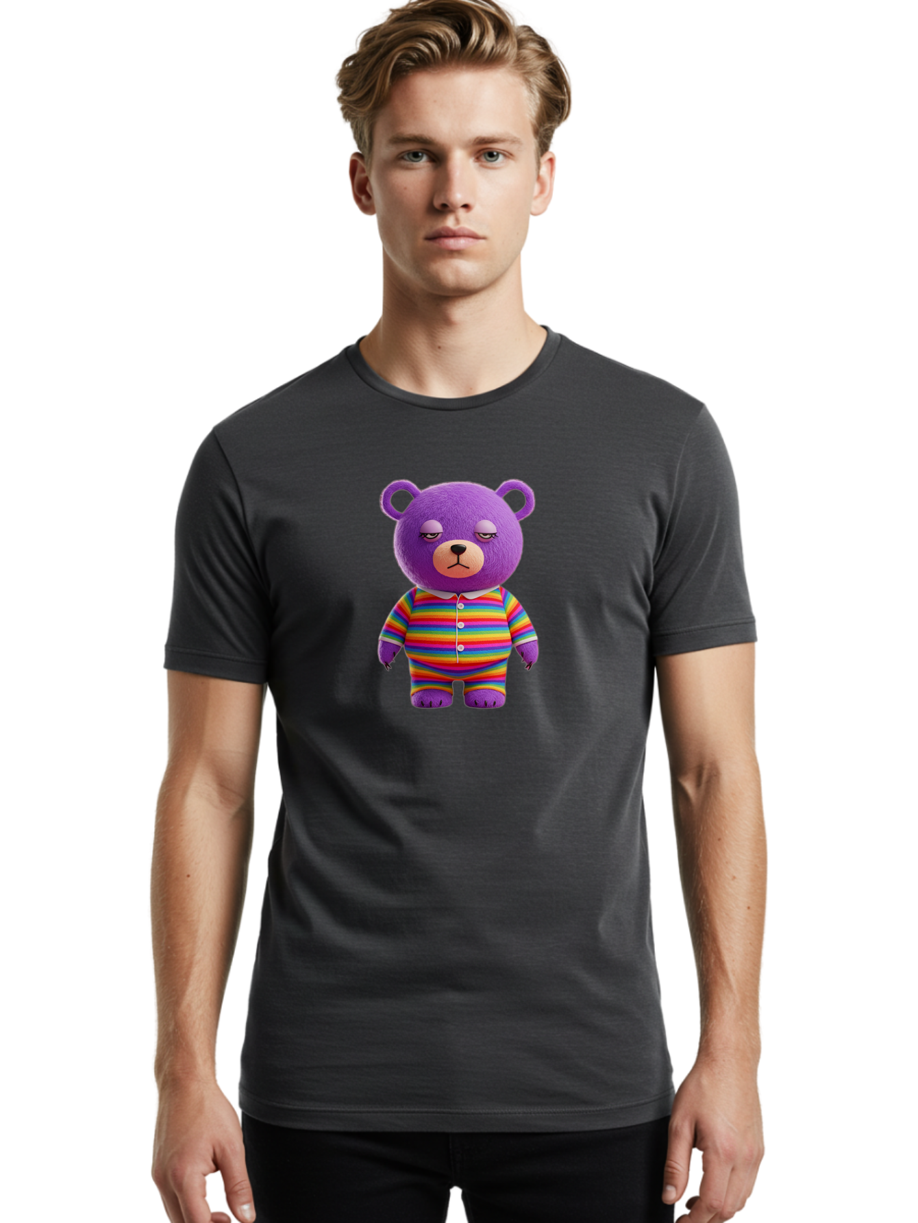 Purple-Teddy-Bear Men'S Graphic Tee, 100% Cotton, Comfortable Casual Summer Wear, Machine Washable, Vintage Camera, Old Camera, Antique Camera, Black Camera, Classic Photography, Photography Equipment, Nostalgic Device, Film Camera, Camera Art Bai263 25
