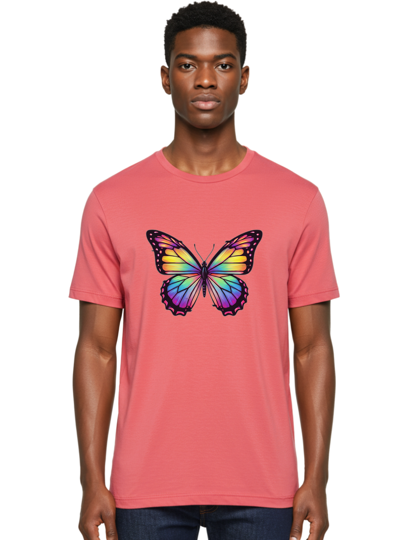 Rainbow-Butterfly-1 Men'S Graphic Tee, 100% Cotton, Comfortable Casual Summer Wear, Machine Washable, Vintage Camera, Old Camera, Antique Camera, Black Camera, Classic Photography, Photography Equipment, Nostalgic Device, Film Camera, Bai286 27