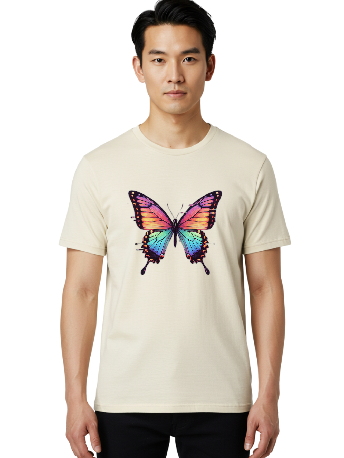 Rainbow-Butterfly Men'S Graphic Tee, 100% Cotton, Comfortable Casual Summer Wear, Machine Washable, Vintage Camera, Old Camera, Antique Camera, Black Camera, Classic Photography, Photography Equipment, Nostalgic Device, Film Camera, Camera Art Bai287 21