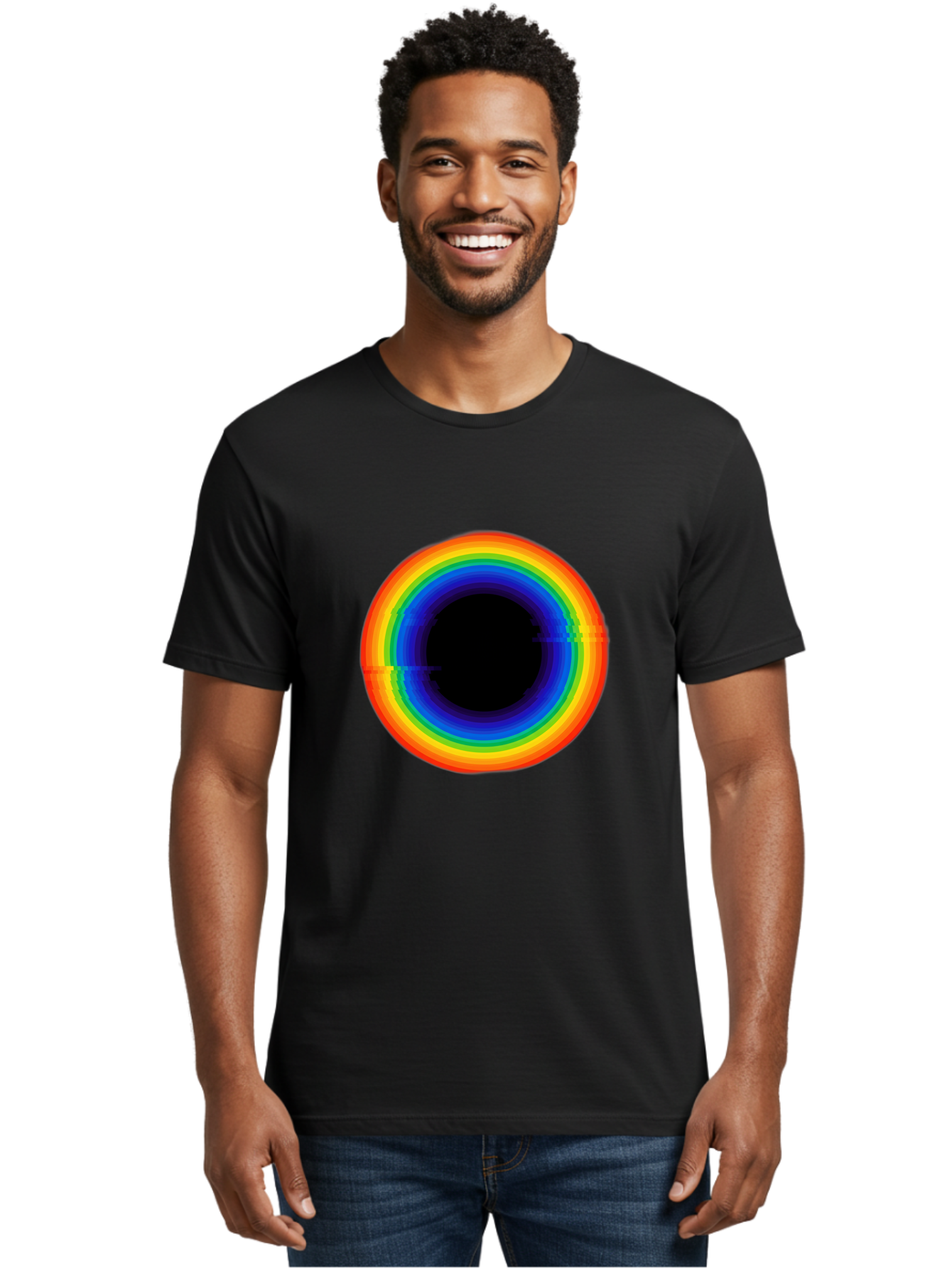 Rainbow-Circle-2 Men'S Graphic Tee, 100% Cotton, Comfortable Casual Summer Wear, Machine Washable, Vintage Camera, Old Camera, Antique Camera, Black Camera, Classic Photography, Photography Equipment, Nostalgic Device, Film Camera, Camera Art Bai289 20