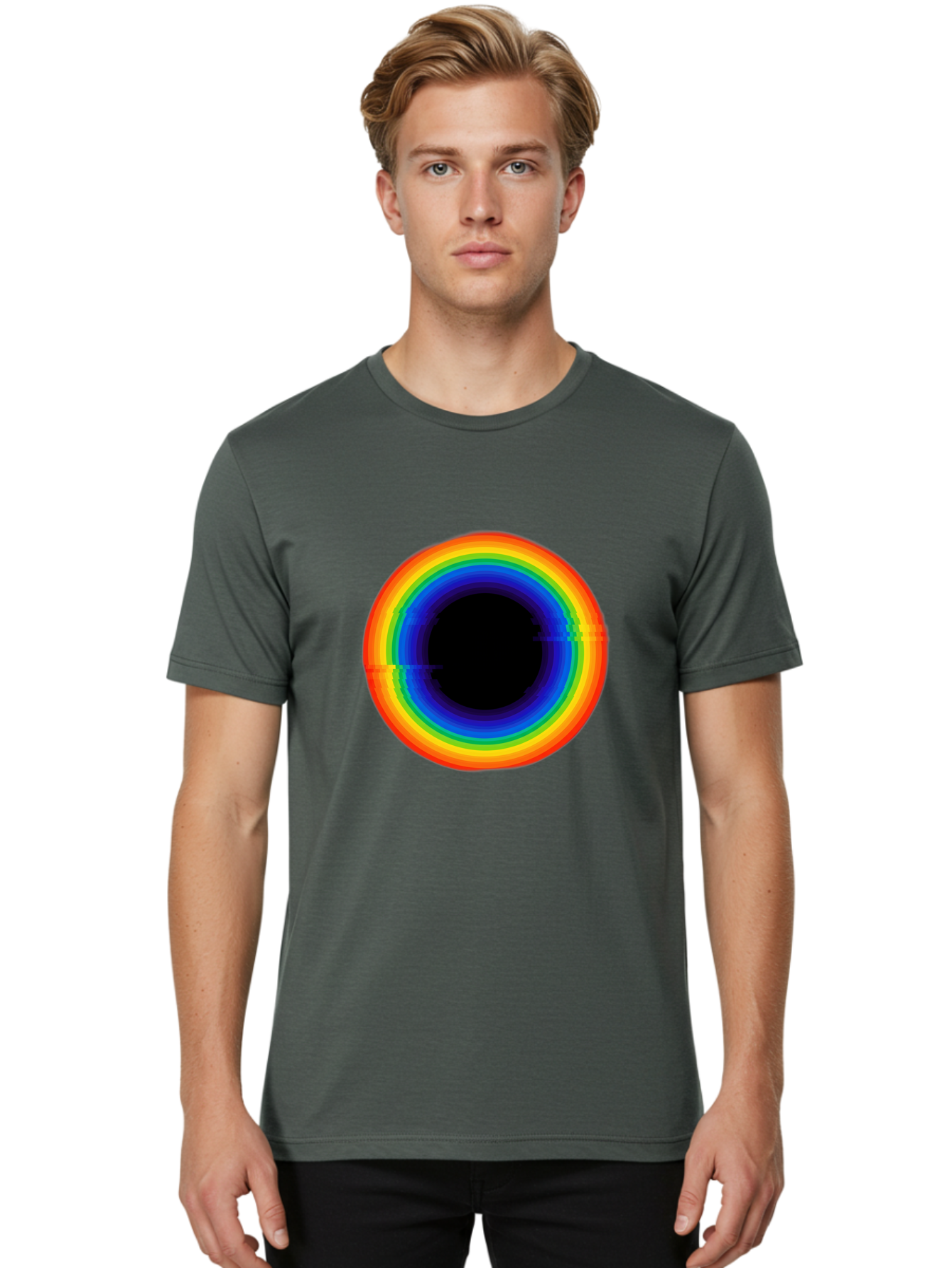 Rainbow-Circle-2 Men'S Graphic Tee, 100% Cotton, Comfortable Casual Summer Wear, Machine Washable, Vintage Camera, Old Camera, Antique Camera, Black Camera, Classic Photography, Photography Equipment, Nostalgic Device, Film Camera, Camera Art Bai289 22