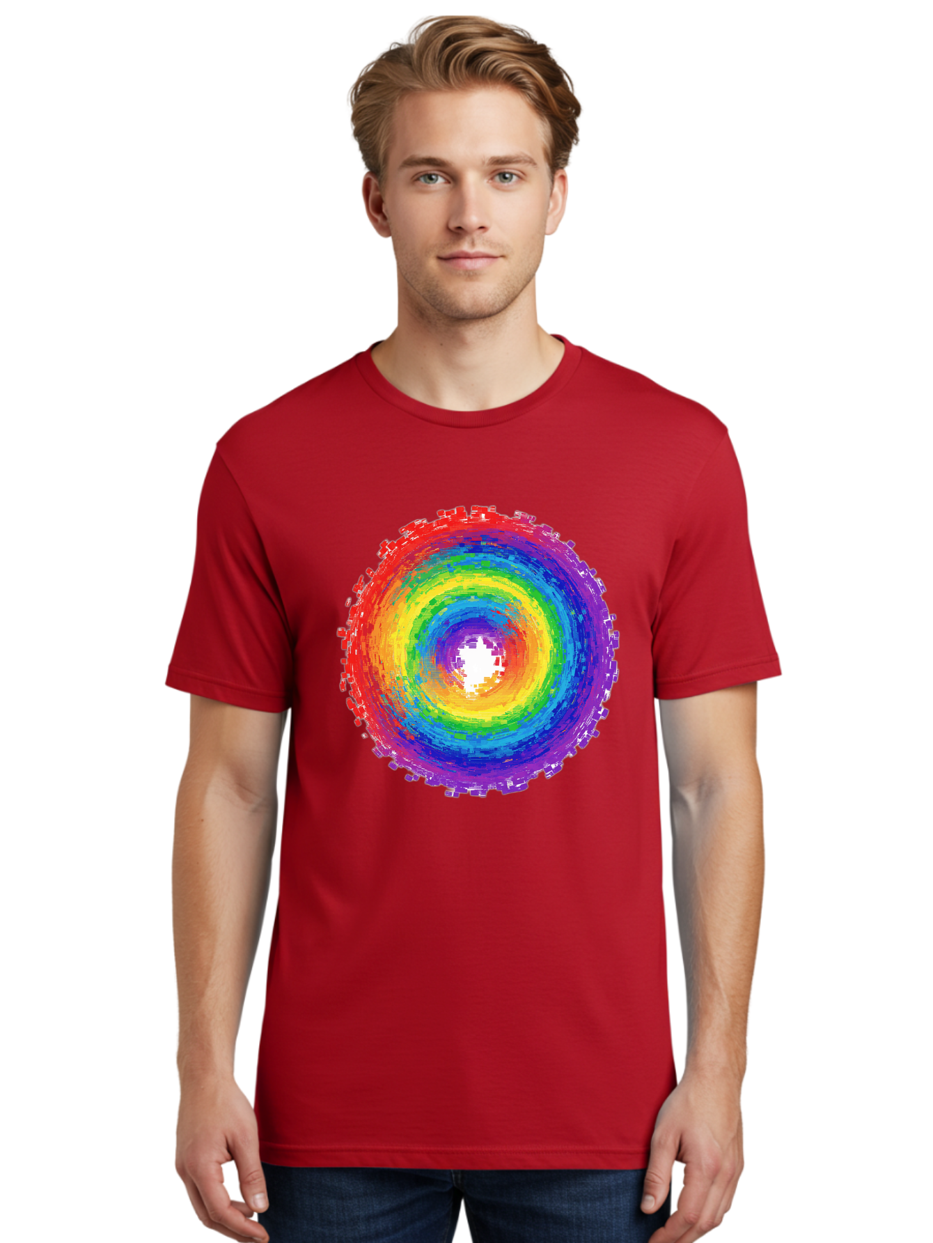 Rainbow-Circle-3 Men'S Graphic Tee, 100% Cotton, Comfortable Casual Summer Wear, Machine Washable, Vintage Camera, Old Camera, Antique Camera, Black Camera, Classic Photography, Photography Equipment, Nostalgic Device, Film Camera, Camera Art Bai290 28