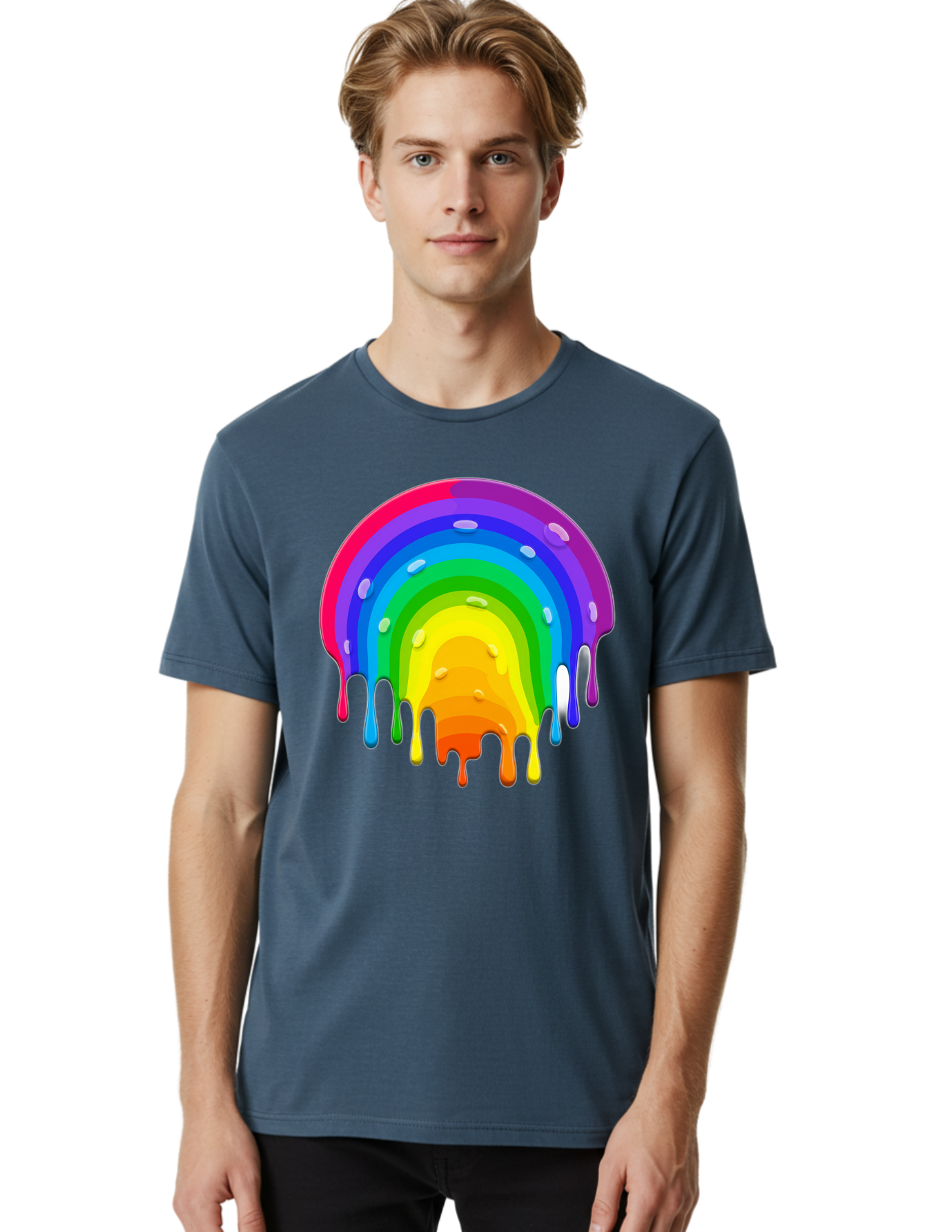 Rainbow-Dripping Men'S Graphic Tee, 100% Cotton, Comfortable Casual Summer Wear, Machine Washable, Vintage Camera, Old Camera, Antique Camera, Black Camera, Classic Photography, Photography Equipment, Nostalgic Device, Film Camera, Camera Art Bai292 30