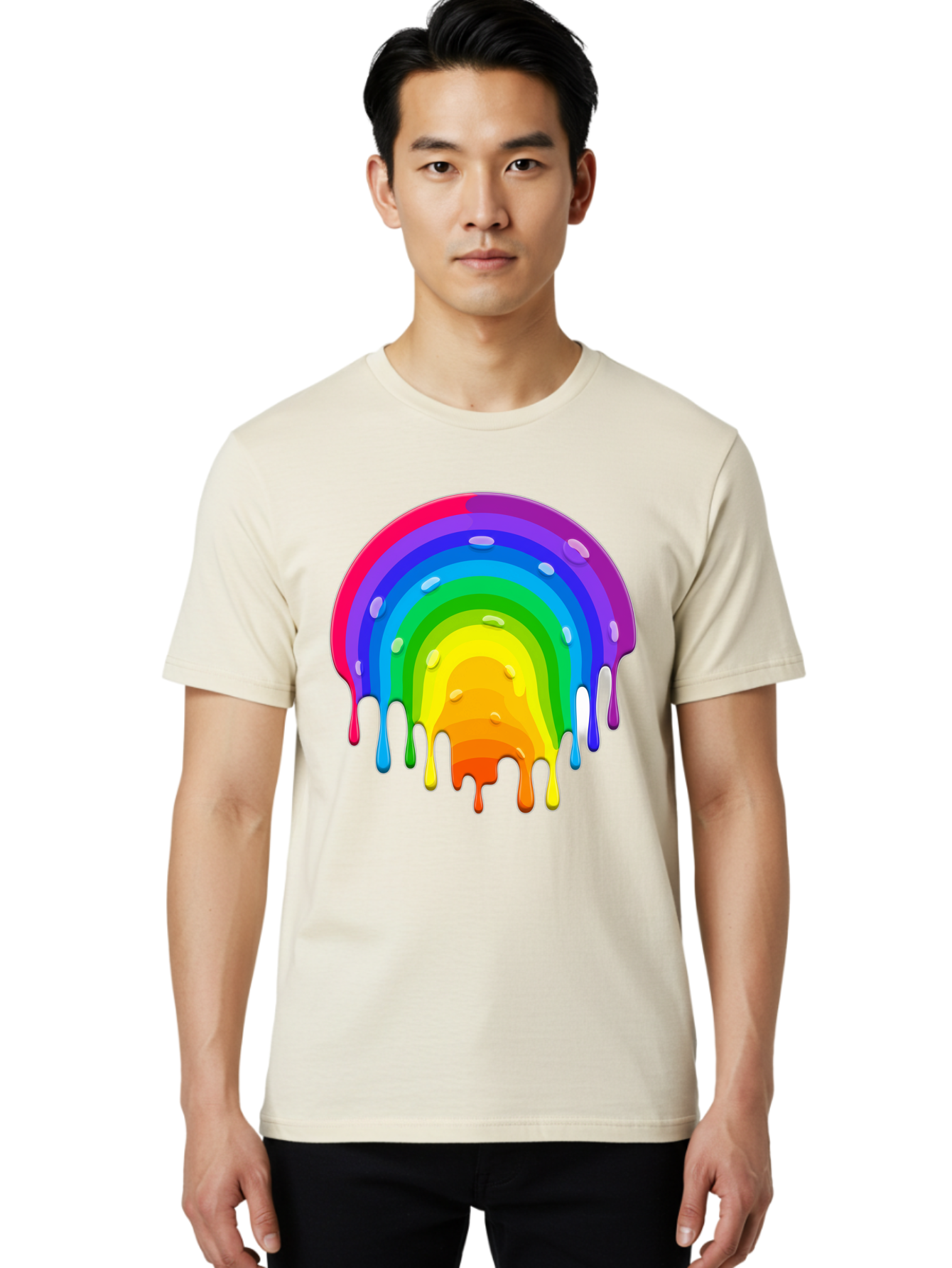 Rainbow-Dripping Men'S Graphic Tee, 100% Cotton, Comfortable Casual Summer Wear, Machine Washable, Vintage Camera, Old Camera, Antique Camera, Black Camera, Classic Photography, Photography Equipment, Nostalgic Device, Film Camera, Camera Art Bai292 25