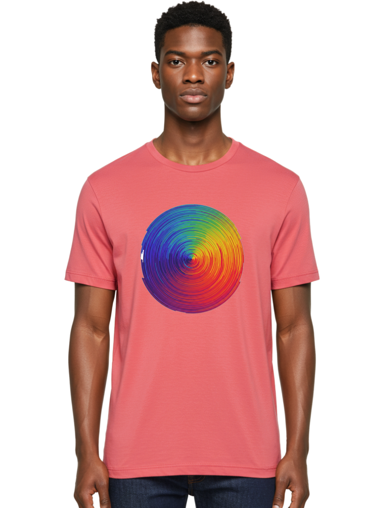 Rainbow-Spiral-Circle Men'S Graphic Tee, 100% Cotton, Comfortable Casual Summer Wear, Machine Washable, Vintage Camera, Old Camera, Antique Camera, Black Camera, Classic Photography, Photography Equipment, Nostalgic Device, Film Camera, Bai296 16