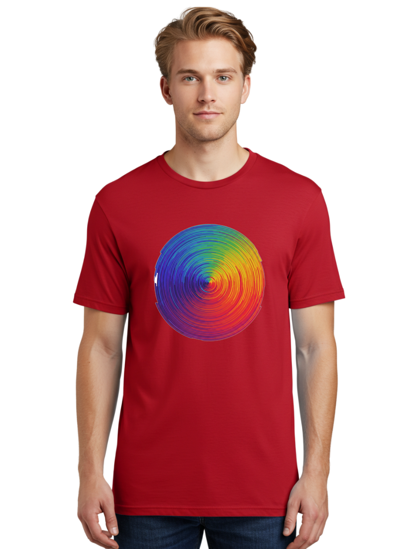 Rainbow-Spiral-Circle Men'S Graphic Tee, 100% Cotton, Comfortable Casual Summer Wear, Machine Washable, Vintage Camera, Old Camera, Antique Camera, Black Camera, Classic Photography, Photography Equipment, Nostalgic Device, Film Camera, Bai296 17