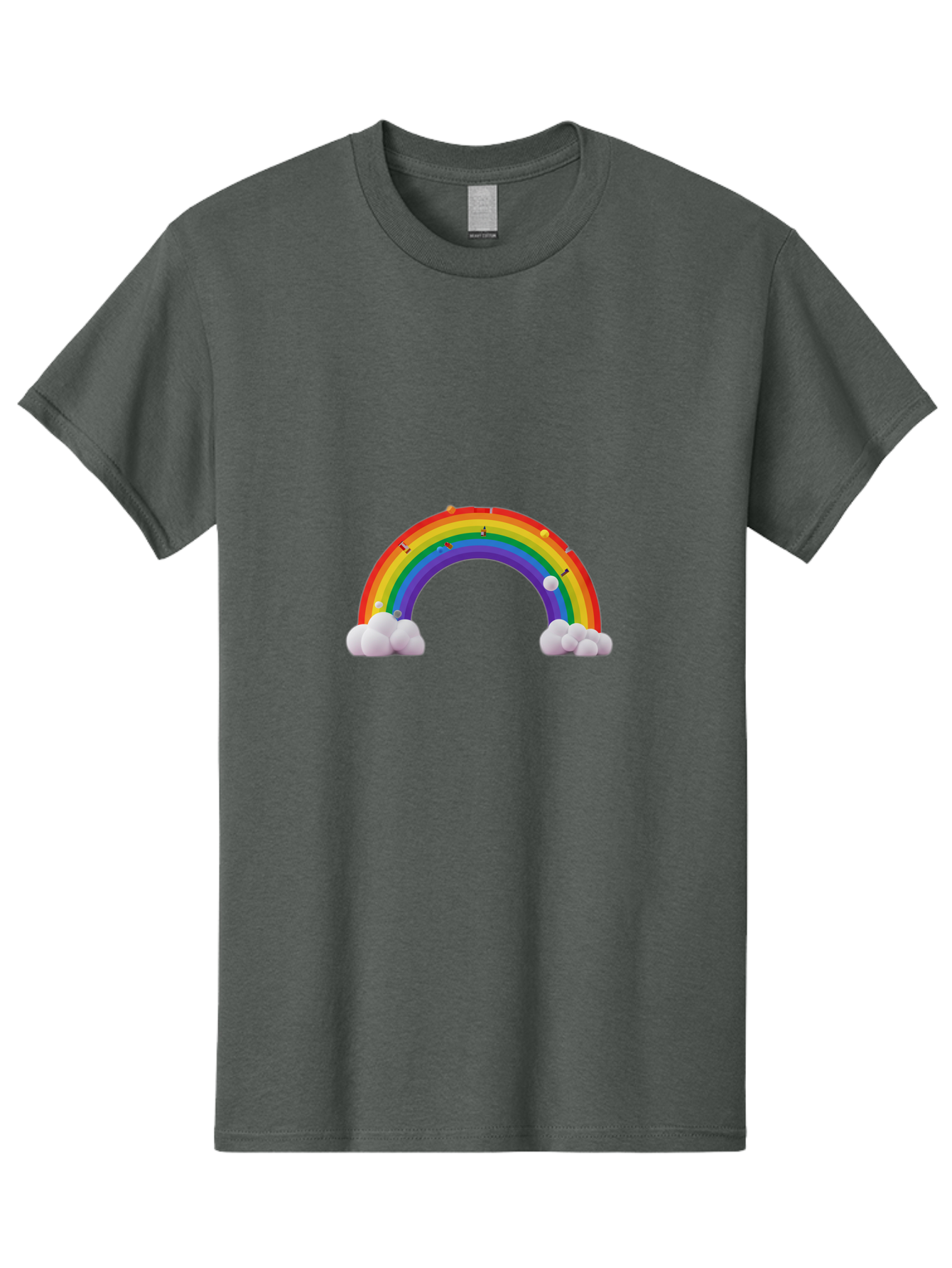 Rainbow-With-Clouds Men'S Graphic Tee, 100% Cotton, Comfortable Casual Summer Wear, Machine Washable, Vintage Camera, Old Camera, Antique Camera, Black Camera, Classic Photography, Photography Equipment, Nostalgic Device, Film Camera, Bai298 15