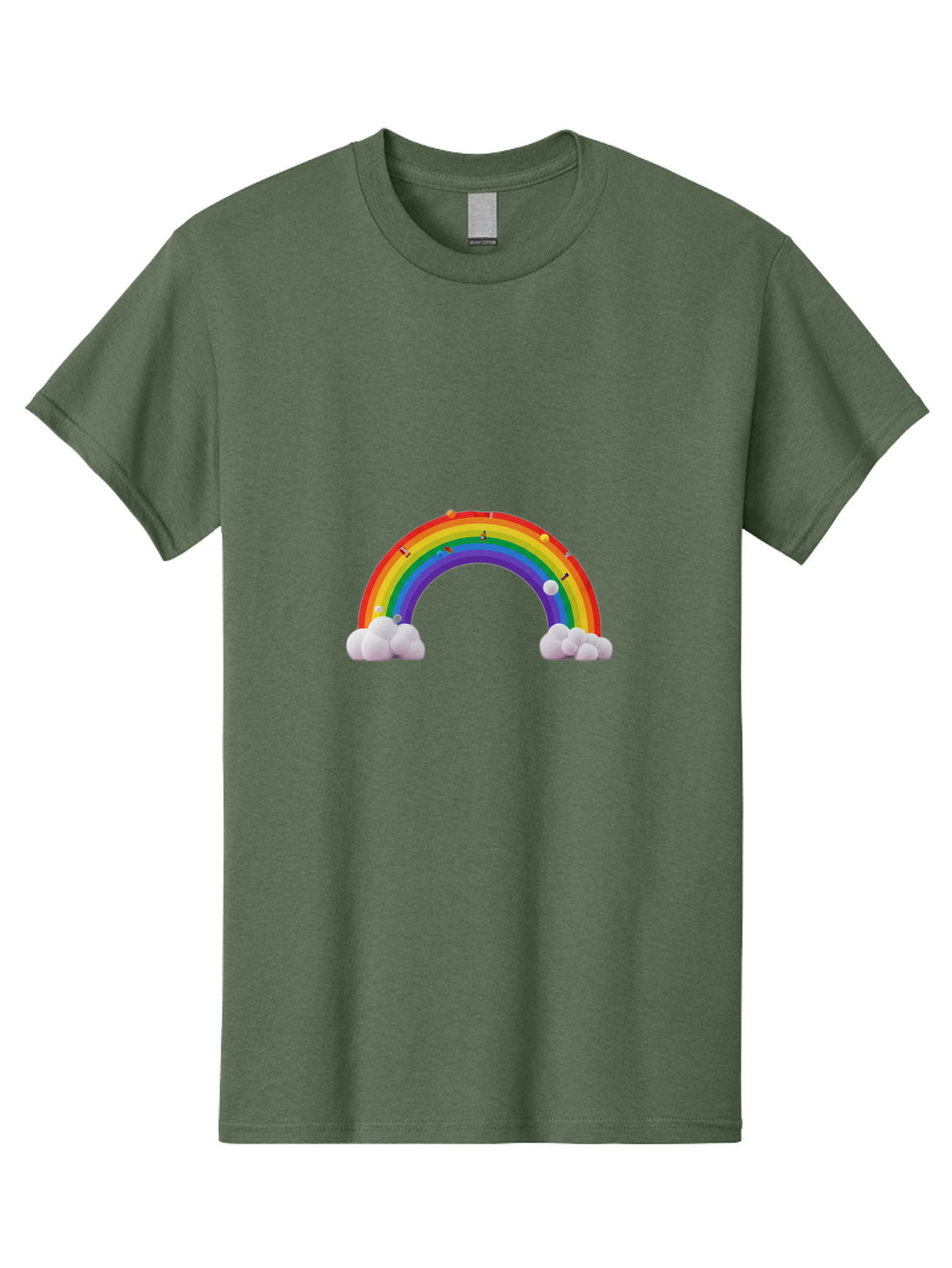 Rainbow-With-Clouds Men'S Graphic Tee, 100% Cotton, Comfortable Casual Summer Wear, Machine Washable, Vintage Camera, Old Camera, Antique Camera, Black Camera, Classic Photography, Photography Equipment, Nostalgic Device, Film Camera, Bai298 6