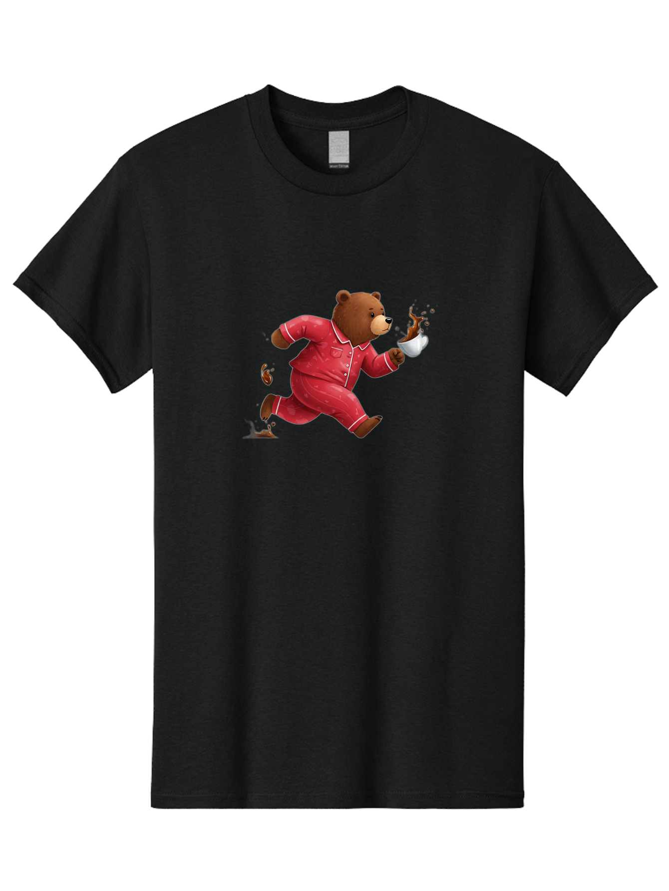 Running-Bear-With-Coffee Men'S Graphic Tee, 100% Cotton, Comfortable Casual Summer Wear, Machine Washable, Vintage Camera, Old Camera, Antique Camera, Black Camera, Classic Photography, Photography Equipment, Nostalgic Device, Film Camera, Bai309 3