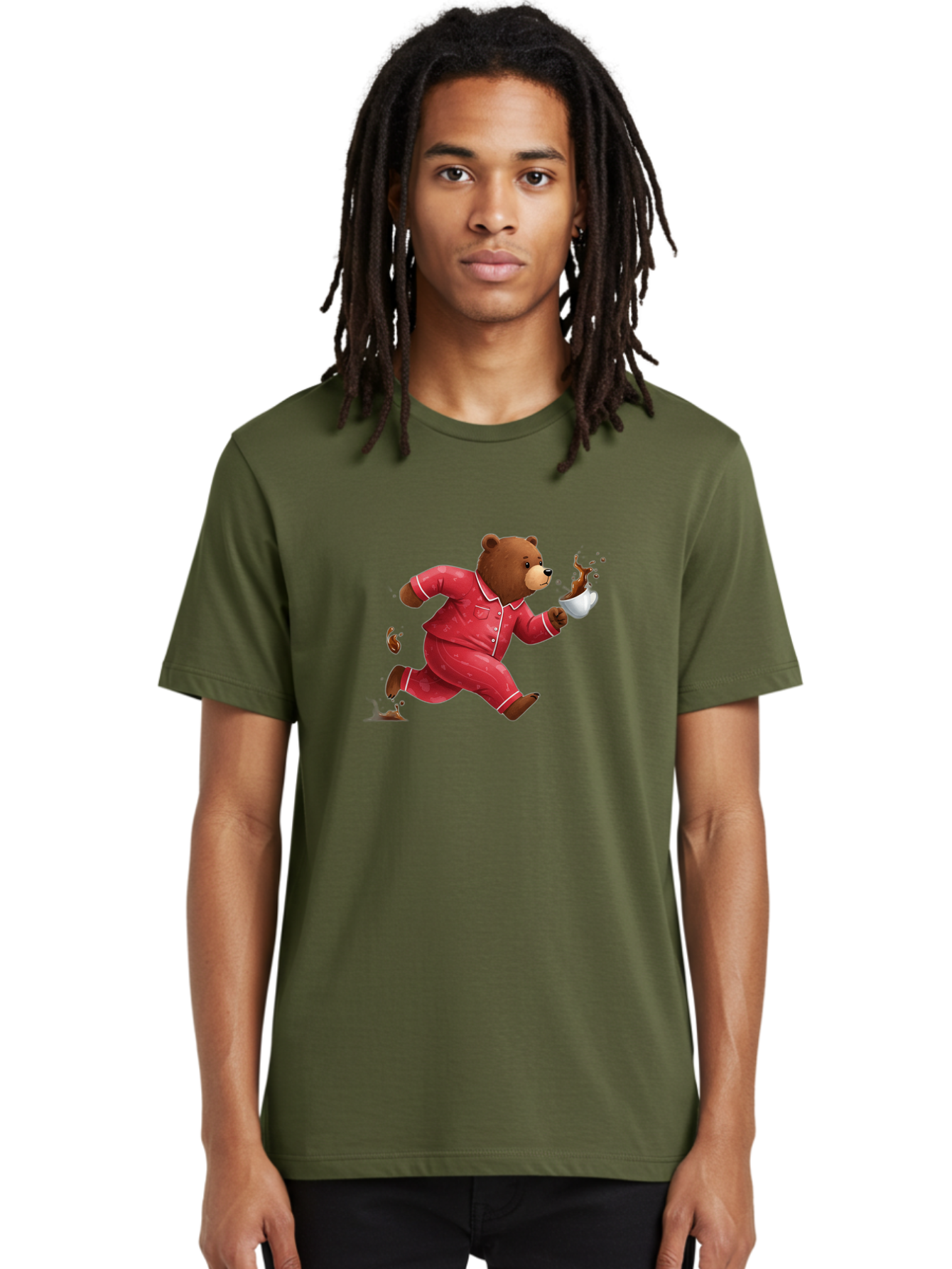 Running-Bear-With-Coffee Men'S Graphic Tee, 100% Cotton, Comfortable Casual Summer Wear, Machine Washable, Vintage Camera, Old Camera, Antique Camera, Black Camera, Classic Photography, Photography Equipment, Nostalgic Device, Film Camera, Bai309 29