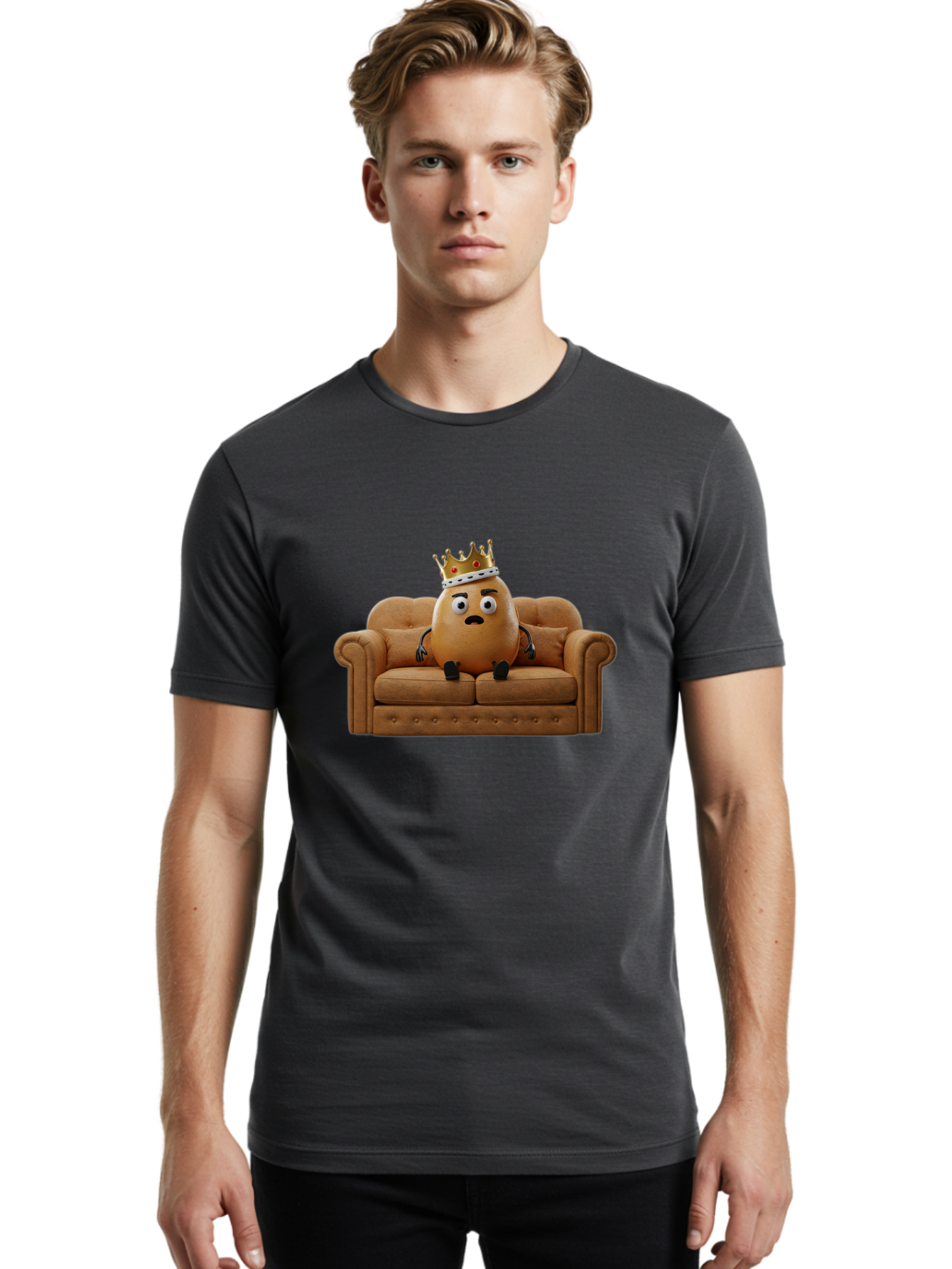 Sad-Potato-King-2 Men'S Graphic Tee, 100% Cotton, Comfortable Casual Summer Wear, Machine Washable, Vintage Camera, Old Camera, Antique Camera, Black Camera, Classic Photography, Photography Equipment, Nostalgic Device, Film Camera, Camera Art Bai339 19