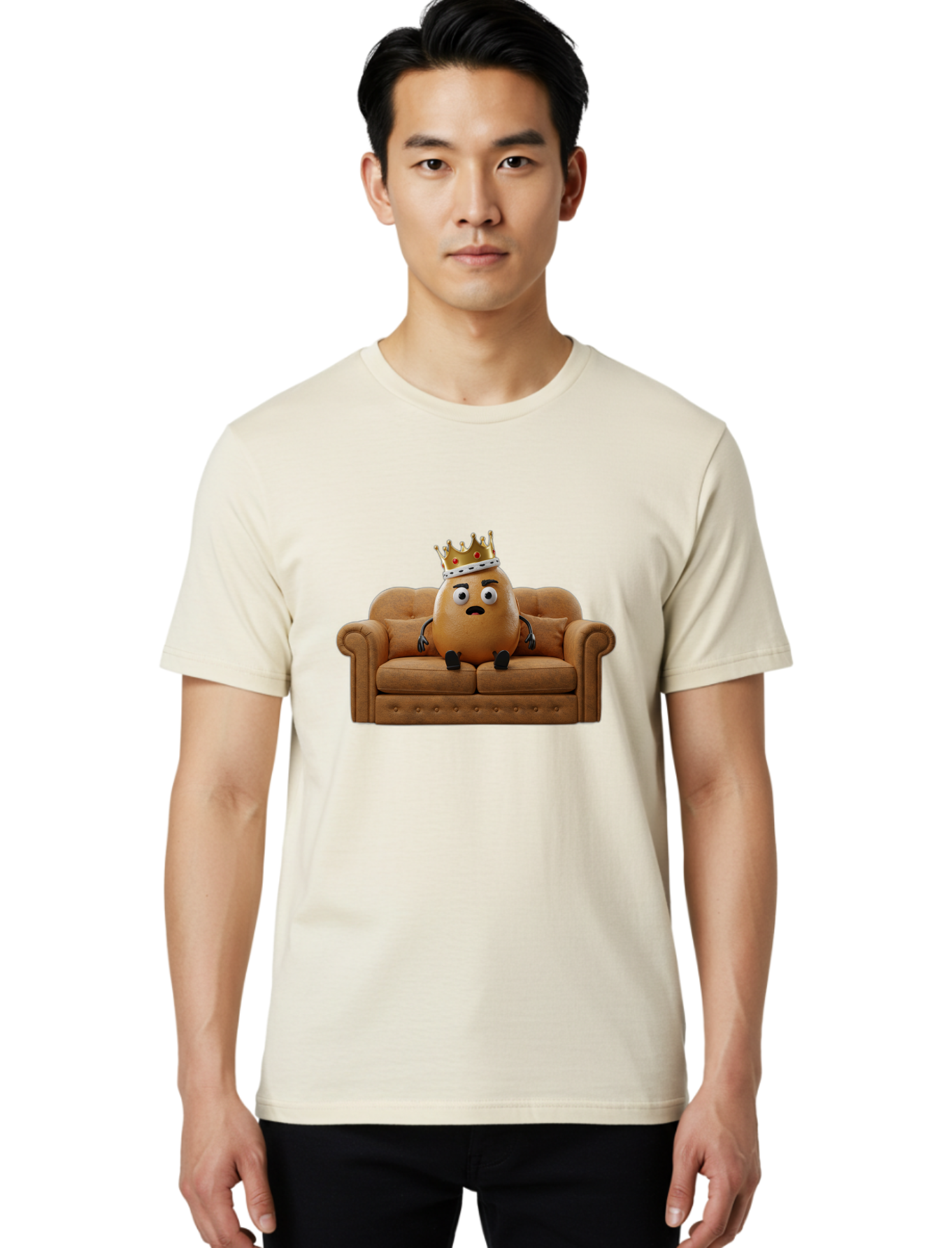 Sad-Potato-King-2 Men'S Graphic Tee, 100% Cotton, Comfortable Casual Summer Wear, Machine Washable, Vintage Camera, Old Camera, Antique Camera, Black Camera, Classic Photography, Photography Equipment, Nostalgic Device, Film Camera, Camera Art Bai339 24
