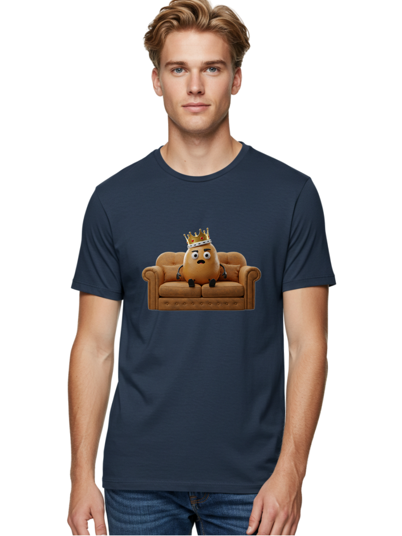 Sad-Potato-King-2 Men'S Graphic Tee, 100% Cotton, Comfortable Casual Summer Wear, Machine Washable, Vintage Camera, Old Camera, Antique Camera, Black Camera, Classic Photography, Photography Equipment, Nostalgic Device, Film Camera, Camera Art Bai339 25