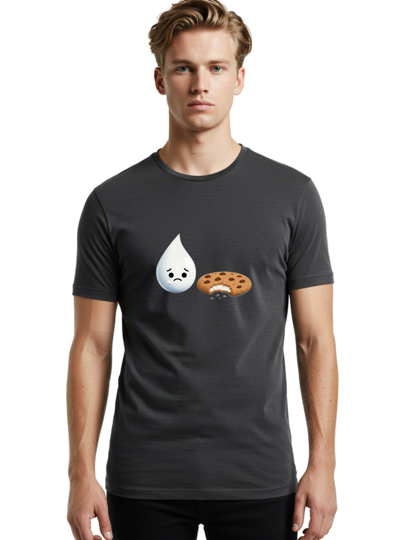Sad-Water-Droplet-And-Cookie Men'S Graphic Tee, 100% Cotton, Comfortable Casual Summer Wear, Machine Washable, Vintage Camera, Old Camera, Antique Camera, Black Camera, Classic Photography, Photography Equipment, Nostalgic Device, Film Camera, Bai344 16