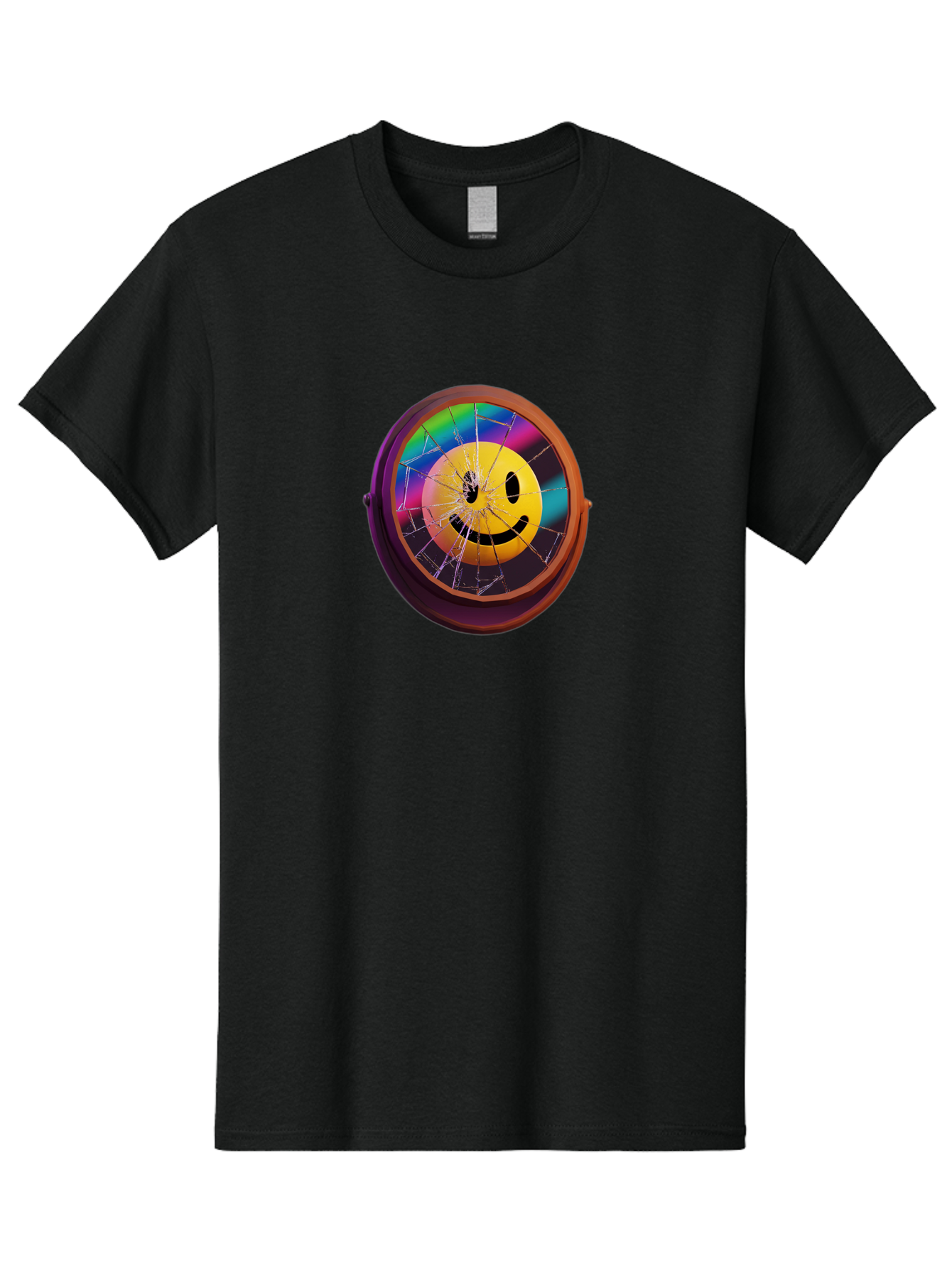 Shattered-Smiley-Face-Cd Men'S Graphic Tee, 100% Cotton, Comfortable Casual Summer Wear, Machine Washable, Vintage Camera, Old Camera, Antique Camera, Black Camera, Classic Photography, Photography Equipment, Nostalgic Device, Film Camera, Bai352 10