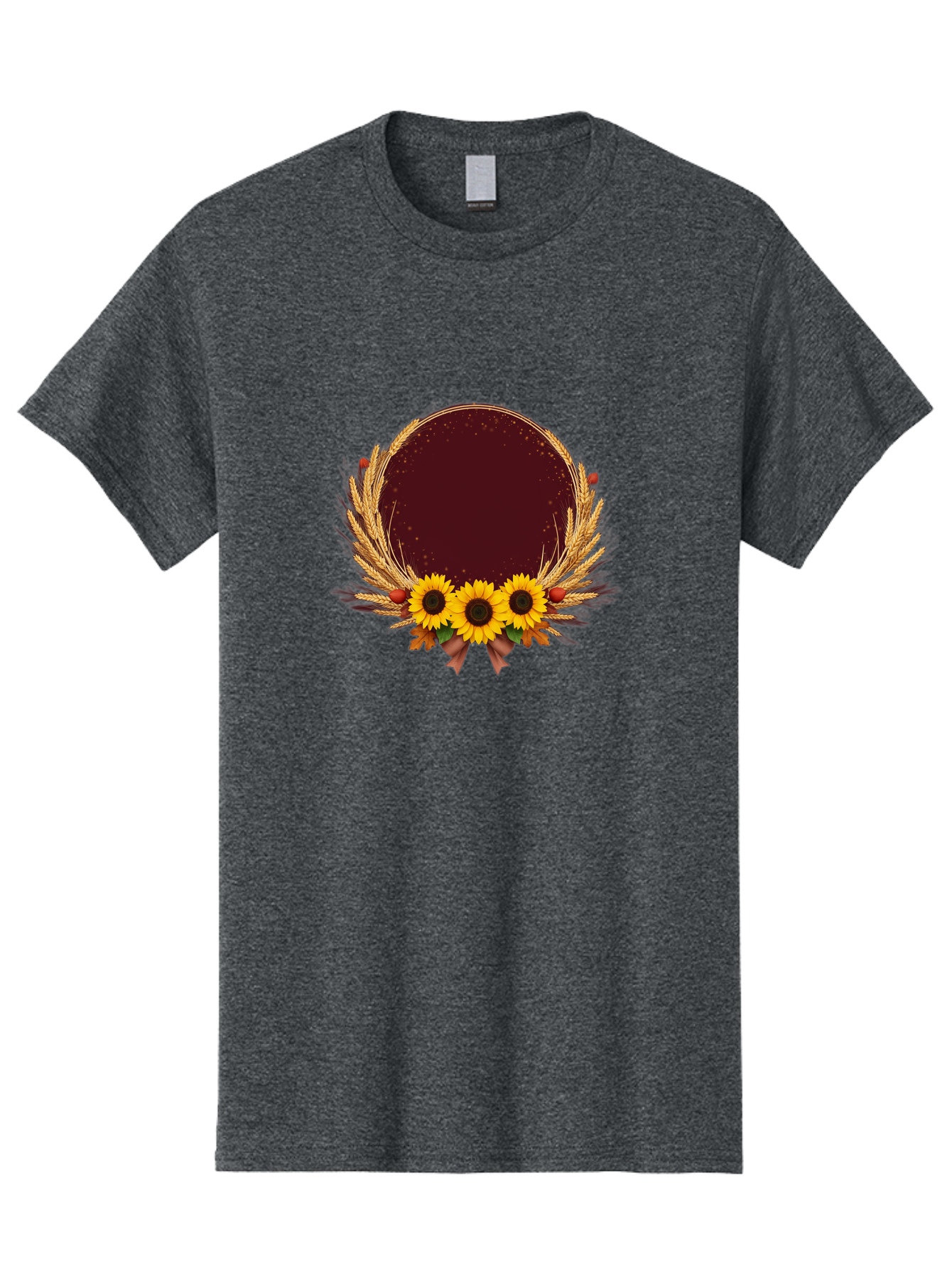 Sunflower-Wreath-Frame Men'S Graphic Tee, 100% Cotton, Comfortable Casual Summer Wear, Machine Washable, Vintage Camera, Old Camera, Antique Camera, Black Camera, Classic Photography, Photography Equipment, Nostalgic Device, Film Camera, Bai430 8