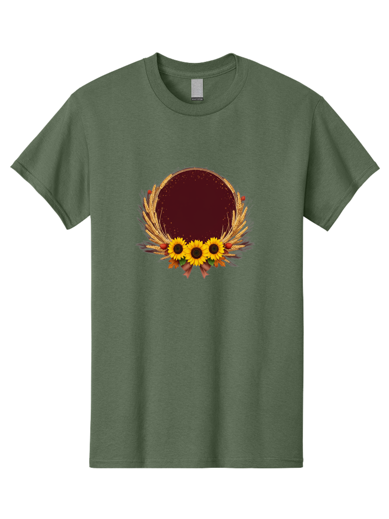 Sunflower-Wreath-Frame Men'S Graphic Tee, 100% Cotton, Comfortable Casual Summer Wear, Machine Washable, Vintage Camera, Old Camera, Antique Camera, Black Camera, Classic Photography, Photography Equipment, Nostalgic Device, Film Camera, Bai430 2