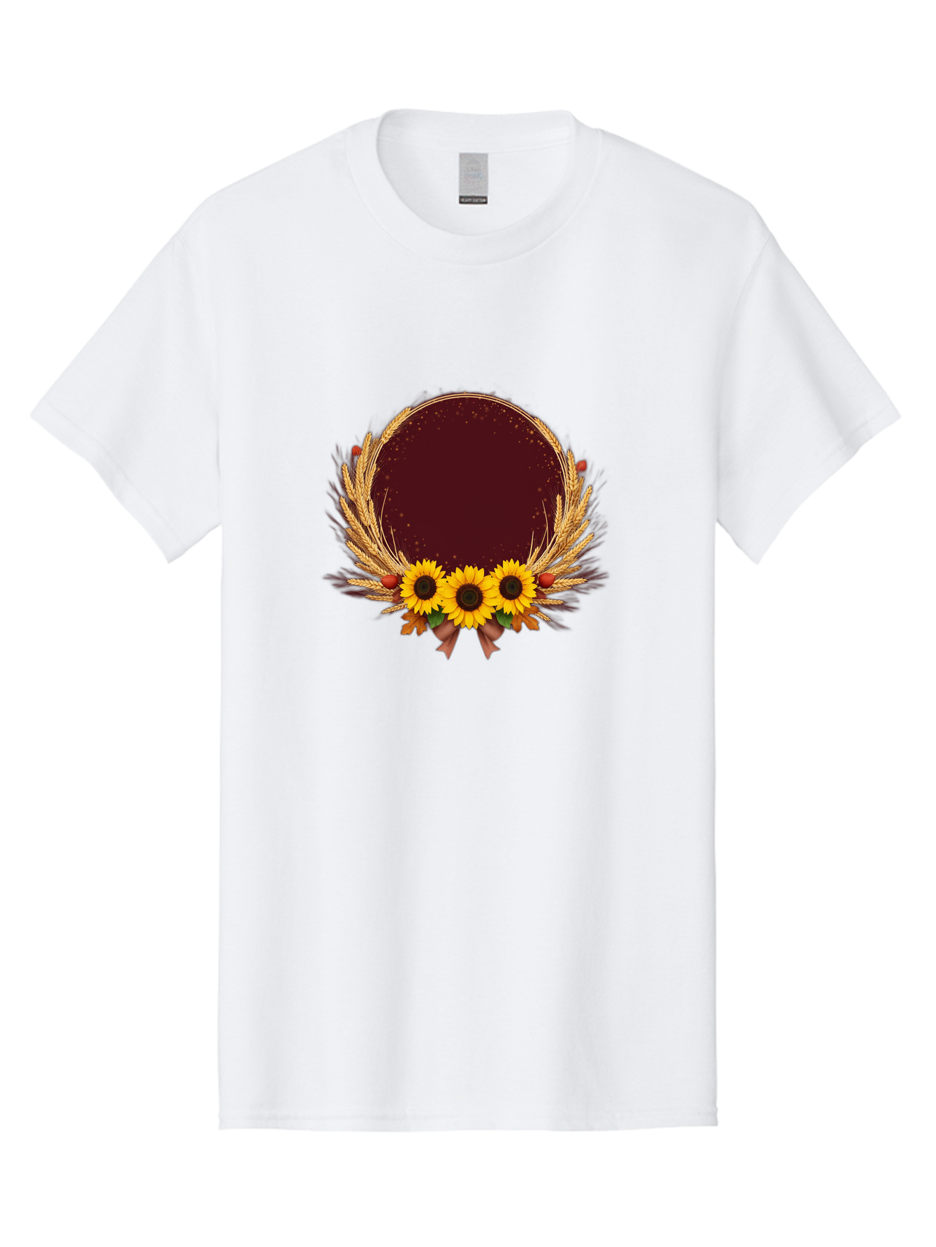 Sunflower-Wreath-Frame Men'S Graphic Tee, 100% Cotton, Comfortable Casual Summer Wear, Machine Washable, Vintage Camera, Old Camera, Antique Camera, Black Camera, Classic Photography, Photography Equipment, Nostalgic Device, Film Camera, Bai430 12